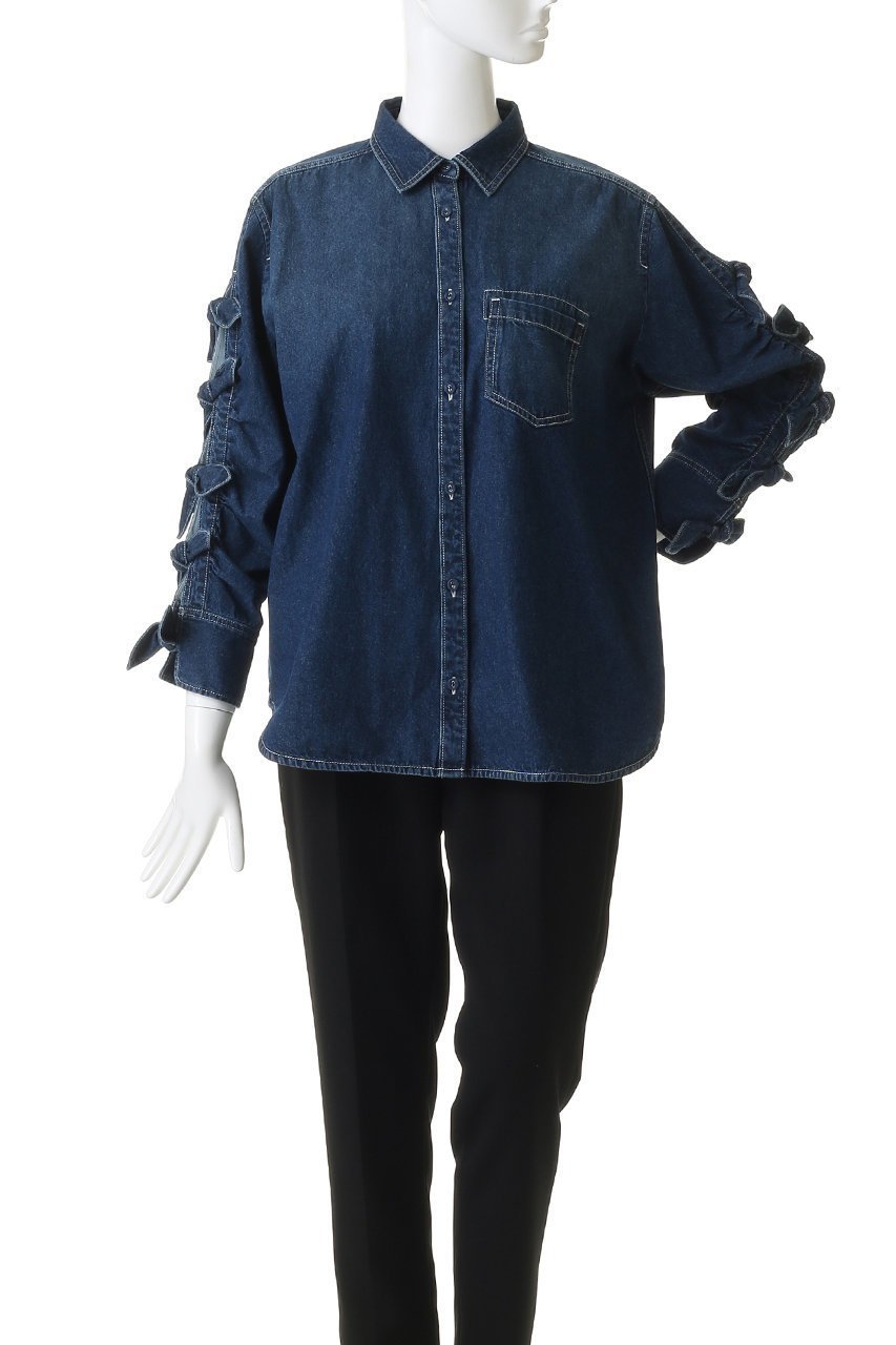 【フォルフォルモ/FORFORMO】のRibbon Sleeve Denim Shirt 人気、トレンドファッション・服の通販 founy(ファニー) 　ファッション　Fashion　レディースファッション　Fashion for Women　トップス・カットソー　Cut & Sew Tops　シャツ・ブラウス・オフィスカジュアル　Elegant Blouses & Button-Ups　2026年　2026　おすすめ　Recommended / Our Picks　ジャケット　Jacket, Outerwear　スリーブ　Sleeve, Long Sleeve / Short Sleeve　テーパード　Tapered, Tapered Pants　デニム　Denim, Jeans Material　フェミニン　Feminine, Girly　ロング　Long, Long-Length　ワーク　Workwear, Utility Style　夏　Summer　春　Spring　S/S・春夏　SS, Spring/Summer, Warm Season　other-2|ID: prp329100004866278 ipo3291000000036232757