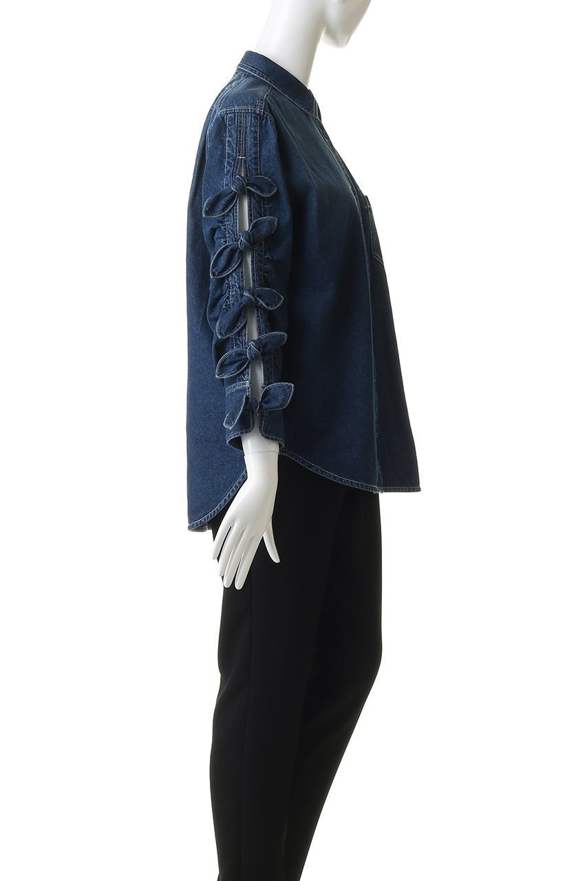 【フォルフォルモ/FORFORMO】のRibbon Sleeve Denim Shirt 人気、トレンドファッション・服の通販 founy(ファニー) 　ファッション　Fashion　レディースファッション　Fashion for Women　トップス・カットソー　Cut & Sew Tops　シャツ・ブラウス・オフィスカジュアル　Elegant Blouses & Button-Ups　2026年　2026　おすすめ　Recommended / Our Picks　ジャケット　Jacket, Outerwear　スリーブ　Sleeve, Long Sleeve / Short Sleeve　テーパード　Tapered, Tapered Pants　デニム　Denim, Jeans Material　フェミニン　Feminine, Girly　ロング　Long, Long-Length　ワーク　Workwear, Utility Style　夏　Summer　春　Spring　S/S・春夏　SS, Spring/Summer, Warm Season　other-3|ID: prp329100004866278 ipo3291000000036232759