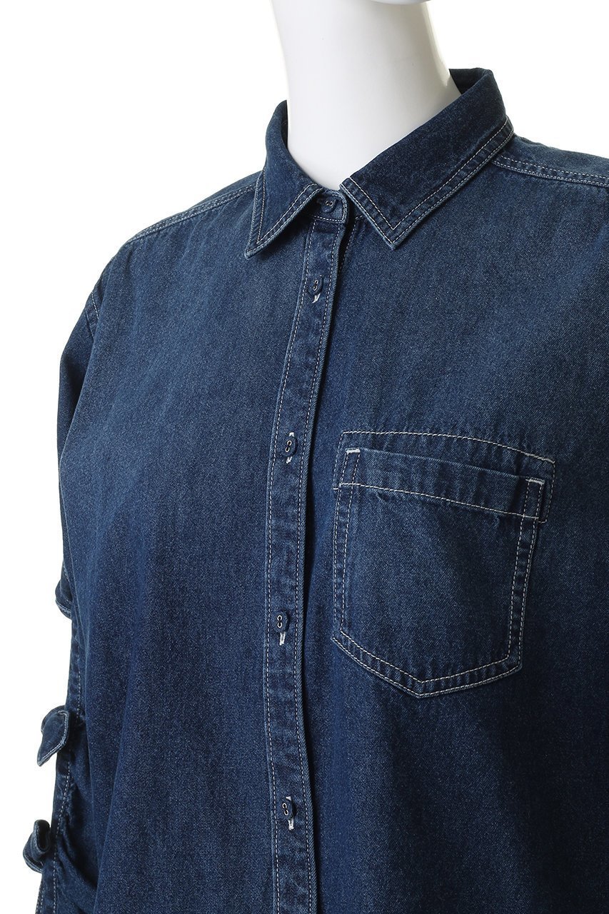 【フォルフォルモ/FORFORMO】のRibbon Sleeve Denim Shirt 人気、トレンドファッション・服の通販 founy(ファニー) 　ファッション　Fashion　レディースファッション　Fashion for Women　トップス・カットソー　Cut & Sew Tops　シャツ・ブラウス・オフィスカジュアル　Elegant Blouses & Button-Ups　2026年　2026　おすすめ　Recommended / Our Picks　ジャケット　Jacket, Outerwear　スリーブ　Sleeve, Long Sleeve / Short Sleeve　テーパード　Tapered, Tapered Pants　デニム　Denim, Jeans Material　フェミニン　Feminine, Girly　ロング　Long, Long-Length　ワーク　Workwear, Utility Style　夏　Summer　春　Spring　S/S・春夏　SS, Spring/Summer, Warm Season　other-5|ID: prp329100004866278 ipo3291000000036232762