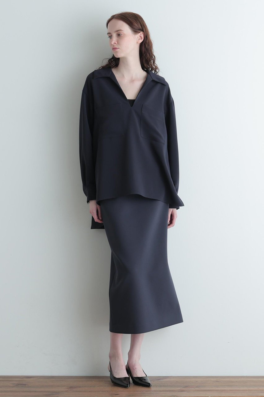 【ル フィル/LE PHIL】の2WAYライトダブルクロスブラウス 人気、トレンドファッション・服の通販 founy(ファニー) 　ファッション　Fashion　レディースファッション　Fashion for Women　トップス・カットソー　Cut & Sew Tops　シャツ・ブラウス・オフィスカジュアル　Elegant Blouses & Button-Ups　オケージョン　Occasion Wear　ストレッチ　Stretch, Stretchy Fabric　スリーブ　Sleeve, Long Sleeve / Short Sleeve　ビッグ　Big, Oversized　フェミニン　Feminine, Girly　ポケット　Pocket, Pocket Detail　ロング　Long, Long-Length　エレガント 上品　Elegant　春　Spring　秋　Autumn　other-3|ID: prp329100004866286 ipo3291000000036232845