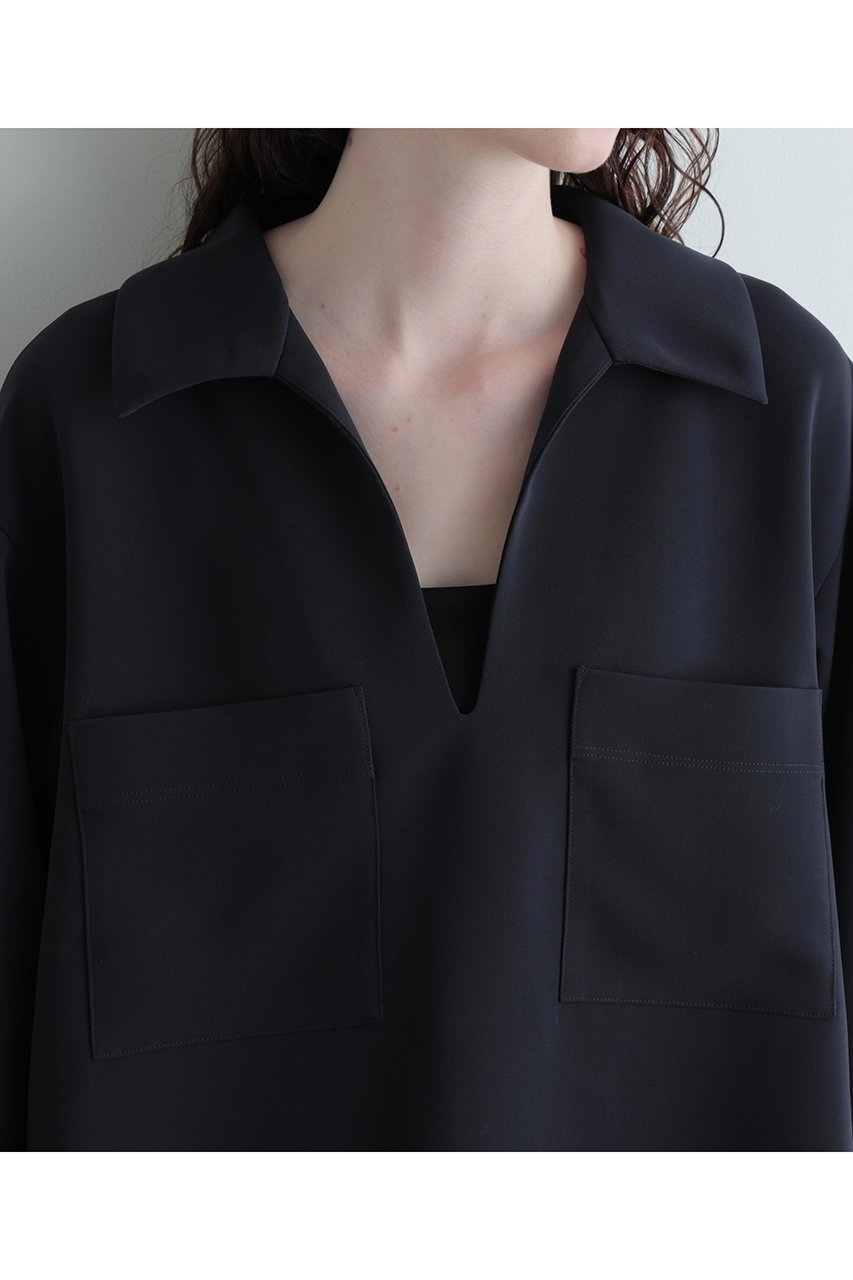 【ル フィル/LE PHIL】の2WAYライトダブルクロスブラウス 人気、トレンドファッション・服の通販 founy(ファニー) 　ファッション　Fashion　レディースファッション　Fashion for Women　トップス・カットソー　Cut & Sew Tops　シャツ・ブラウス・オフィスカジュアル　Elegant Blouses & Button-Ups　オケージョン　Occasion Wear　ストレッチ　Stretch, Stretchy Fabric　スリーブ　Sleeve, Long Sleeve / Short Sleeve　ビッグ　Big, Oversized　フェミニン　Feminine, Girly　ポケット　Pocket, Pocket Detail　ロング　Long, Long-Length　エレガント 上品　Elegant　春　Spring　秋　Autumn　other-6|ID: prp329100004866286 ipo3291000000036232849