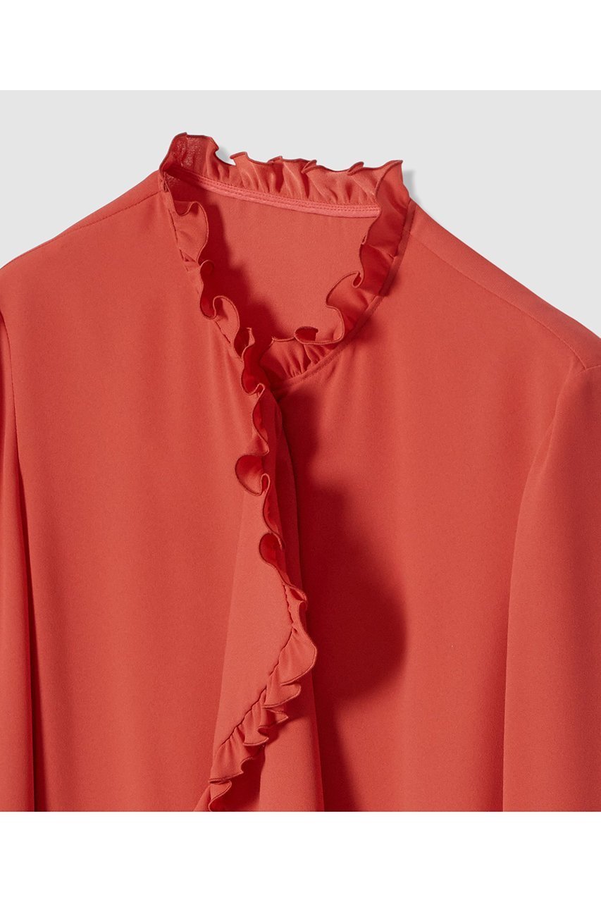 【アルアバイル/allureville】の【LOULOU WILLOUGHBY】ヘムフリルドレープブラウス 人気、トレンドファッション・服の通販 founy(ファニー) 　ファッション　Fashion　レディースファッション　Fashion for Women　トップス・カットソー　Cut & Sew Tops　シャツ・ブラウス・オフィスカジュアル　Elegant Blouses & Button-Ups　2026年　2026　おすすめ　Recommended / Our Picks　とろみ　Fluid, Flowy Fabric　ジャケット　Jacket, Outerwear　スリーブ　Sleeve, Long Sleeve / Short Sleeve　バランス　Balance, Style Balance　フロント　Front, Front Design　リボン　Ribbon, Bow　ロング　Long, Long-Length　夏　Summer　春　Spring　S/S・春夏　SS, Spring/Summer, Warm Season　other-3|ID: prp329100004866300 ipo3291000000036233109