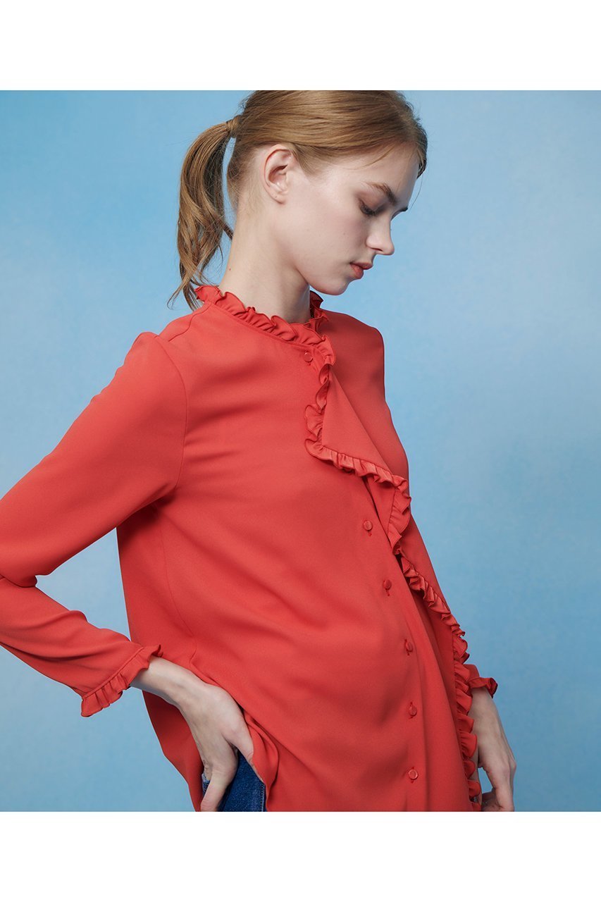 【アルアバイル/allureville】の【LOULOU WILLOUGHBY】ヘムフリルドレープブラウス 人気、トレンドファッション・服の通販 founy(ファニー) 　ファッション　Fashion　レディースファッション　Fashion for Women　トップス・カットソー　Cut & Sew Tops　シャツ・ブラウス・オフィスカジュアル　Elegant Blouses & Button-Ups　2026年　2026　おすすめ　Recommended / Our Picks　とろみ　Fluid, Flowy Fabric　ジャケット　Jacket, Outerwear　スリーブ　Sleeve, Long Sleeve / Short Sleeve　バランス　Balance, Style Balance　フロント　Front, Front Design　リボン　Ribbon, Bow　ロング　Long, Long-Length　夏　Summer　春　Spring　S/S・春夏　SS, Spring/Summer, Warm Season　other-7|ID: prp329100004866300 ipo3291000000036233114