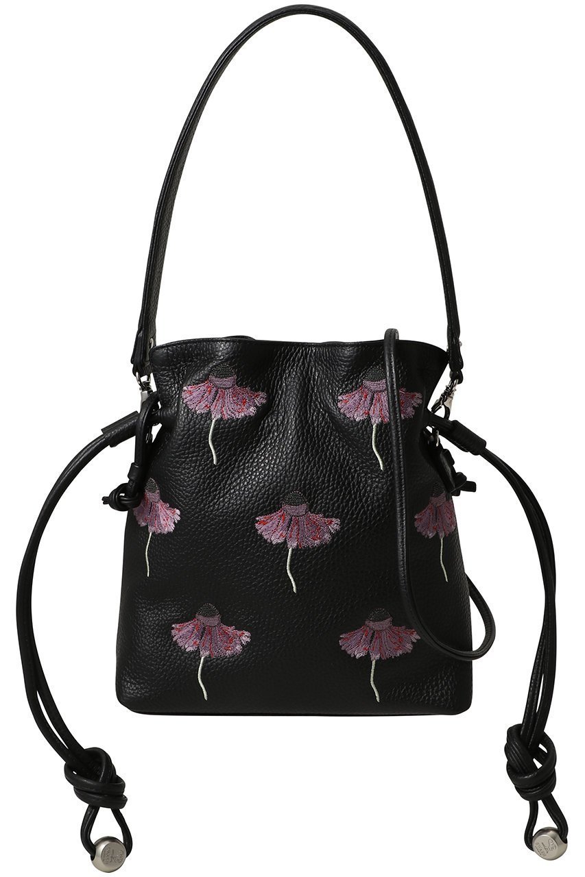 【その他のブランド/Other】のレザー刺繍ショルダーバッグ インテリア・キッズ・メンズ・レディースファッション・服の通販 founy(ファニー) 　ファッション　Fashion　レディースファッション　Fashion for Women　バッグ　Bags　コンパクト　Compact, Small Size　スマート　Smart, Elegant　エレガント 上品　Elegant　新作・新入荷　New Arrivals / New In　ブラック|ID: prp329100004866320 ipo3291000000036233376