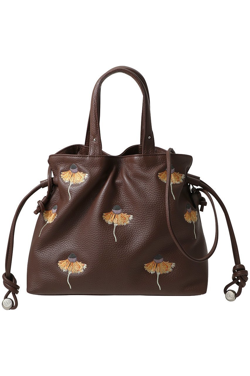 【その他のブランド/Other】のレザー刺繍トートバッグ インテリア・キッズ・メンズ・レディースファッション・服の通販 founy(ファニー) 　ファッション　Fashion　レディースファッション　Fashion for Women　バッグ　Bags　新作・新入荷　New Arrivals / New In　ブラウン|ID: prp329100004866321 ipo3291000000036233385