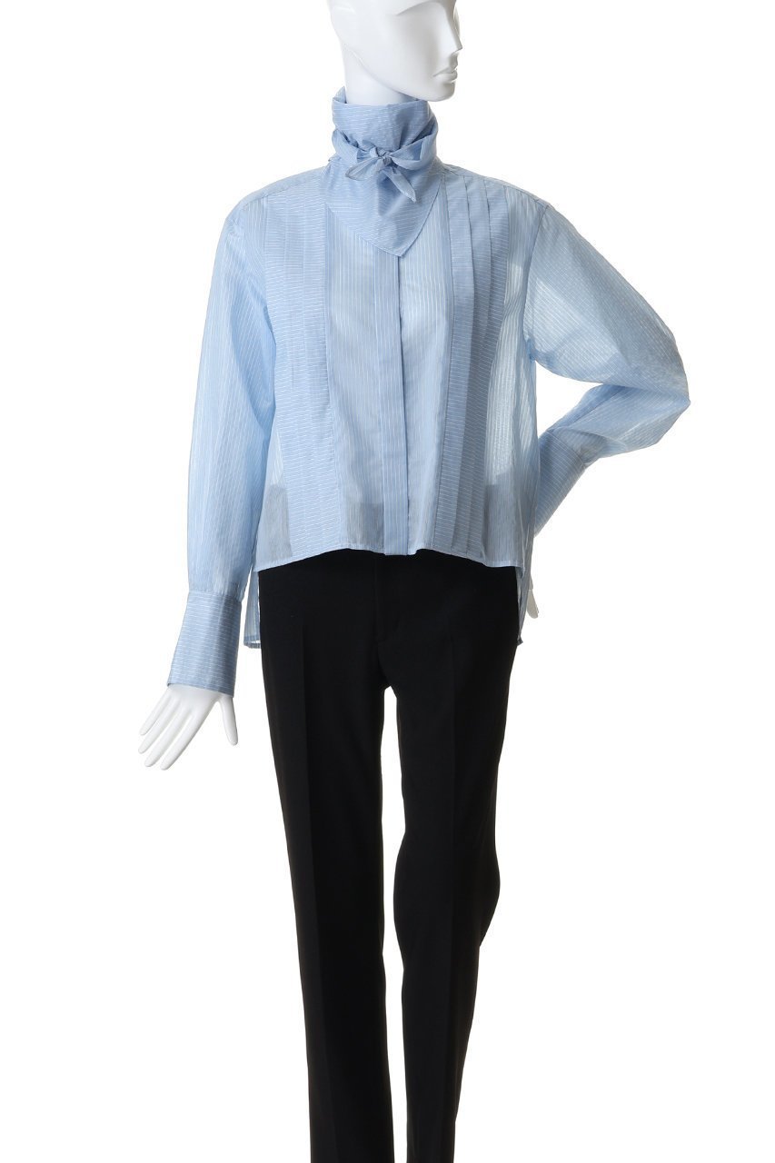 【ティアラ/Tiara】のスカーフ付きバンドカラーシャツ 人気、トレンドファッション・服の通販 founy(ファニー) 　ファッション　Fashion　レディースファッション　Fashion for Women　トップス・カットソー　Cut & Sew Tops　シャツ・ブラウス・オフィスカジュアル　Elegant Blouses & Button-Ups　アシンメトリー　Asymmetrical Style　シアー　Sheer, See-Through　シンプル　Simple, Minimal　スカーフ　Scarf, Neckwear　スリーブ　Sleeve, Long Sleeve / Short Sleeve　ロング　Long, Long-Length　新作・新入荷　New Arrivals / New In　other-2|ID: prp329100004866326 ipo3291000000036233448