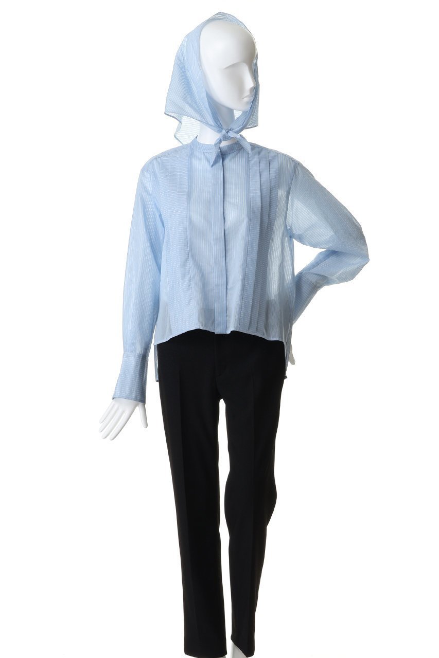 【ティアラ/Tiara】のスカーフ付きバンドカラーシャツ 人気、トレンドファッション・服の通販 founy(ファニー) 　ファッション　Fashion　レディースファッション　Fashion for Women　トップス・カットソー　Cut & Sew Tops　シャツ・ブラウス・オフィスカジュアル　Elegant Blouses & Button-Ups　アシンメトリー　Asymmetrical Style　シアー　Sheer, See-Through　シンプル　Simple, Minimal　スカーフ　Scarf, Neckwear　スリーブ　Sleeve, Long Sleeve / Short Sleeve　ロング　Long, Long-Length　新作・新入荷　New Arrivals / New In　other-7|ID: prp329100004866326 ipo3291000000036233455