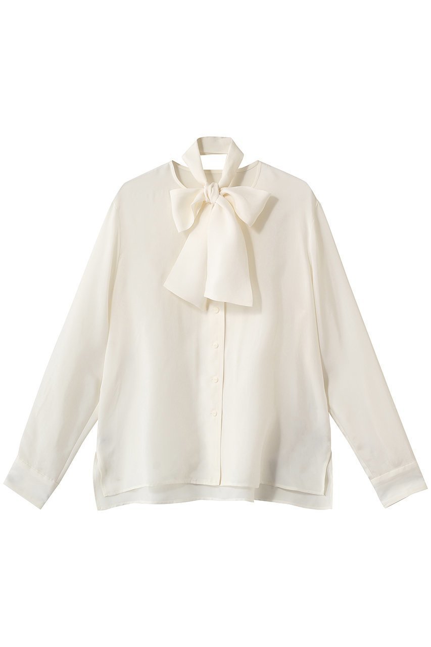 【ティアラ/Tiara】のキュプラボウタイブラウス 人気、トレンドファッション・服の通販 founy(ファニー) 　ファッション　Fashion　レディースファッション　Fashion for Women　トップス・カットソー　Cut & Sew Tops　シャツ・ブラウス・オフィスカジュアル　Elegant Blouses & Button-Ups　とろみ　Fluid, Flowy Fabric　キュプラ　Cupro, Eco Fabric　スラックス　Slacks, Dress Pants　スリット　Slit, Slit Detail　スリーブ　Sleeve, Long Sleeve / Short Sleeve　ダウン　Down, Puffer　デニム　Denim, Jeans Material　ロング　Long, Long-Length　エレガント 上品　Elegant　新作・新入荷　New Arrivals / New In　 other-1|ID: prp329100004866330 ipo3291000000036233491