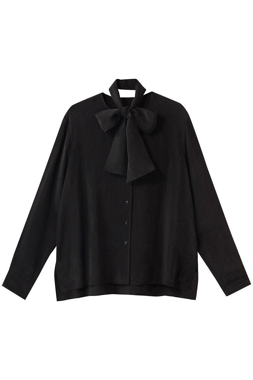 【ティアラ/Tiara】のキュプラボウタイブラウス インテリア・キッズ・メンズ・レディースファッション・服の通販 founy(ファニー) 　ファッション　Fashion　レディースファッション　Fashion for Women　トップス・カットソー　Cut & Sew Tops　シャツ・ブラウス・オフィスカジュアル　Elegant Blouses & Button-Ups　とろみ　Fluid, Flowy Fabric　キュプラ　Cupro, Eco Fabric　スラックス　Slacks, Dress Pants　スリット　Slit, Slit Detail　スリーブ　Sleeve, Long Sleeve / Short Sleeve　ダウン　Down, Puffer　デニム　Denim, Jeans Material　ロング　Long, Long-Length　エレガント 上品　Elegant　新作・新入荷　New Arrivals / New In　チャコールグレー|ID: prp329100004866330 ipo3291000000036233495