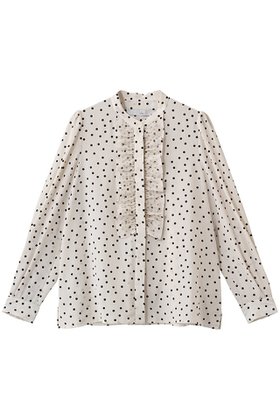 【ティアラ/Tiara】のドットプリントフリルブラウス 人気、トレンドファッション・服の通販 founy(ファニー) ファッション Fashion レディースファッション Fashion for Women トップス・カットソー Cut & Sew Tops シャツ・ブラウス・オフィスカジュアル Elegant Blouses & Button-Ups カーディガン Cardigan, Knitwear ジャケット Jacket, Outerwear スリーブ Sleeve, Long Sleeve / Short Sleeve トレンド Trend, Trending Now ドット Polka Dot, Dot Pattern フェミニン Feminine, Girly フリル Frill, Ruffle フロント Front, Front Design ランダム Random, Irregular ロング Long, Long-Length エレガント 上品 Elegant 新作・新入荷 New Arrivals / New In ビジネス 仕事 通勤 Business / Work / Commuting |ID:prp329100004866331