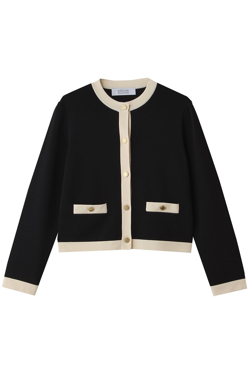 【アルアバイル/allureville】の【Loulou Willoughby】バイカラーコンパクトCD A インテリア・キッズ・メンズ・レディースファッション・服の通販 founy(ファニー) ファッション Fashion レディースファッション Fashion for Women アウター Coat / Outerwear Collection レディースジャケット・軽アウター Jackets 2026年 2026 カーディガン Cardigan, Knitwear コンパクト Compact, Small Size ジャケット Jacket, Outerwear スラックス Slacks, Dress Pants デニム Denim, Jeans Material フレア Flare, Flared 夏 Summer 春 Spring S/S・春夏 SS, Spring/Summer, Warm Season 羽織 Haori, Light Jacket ブラック系|ID: prp329100004866334 ipo3291000000036233539