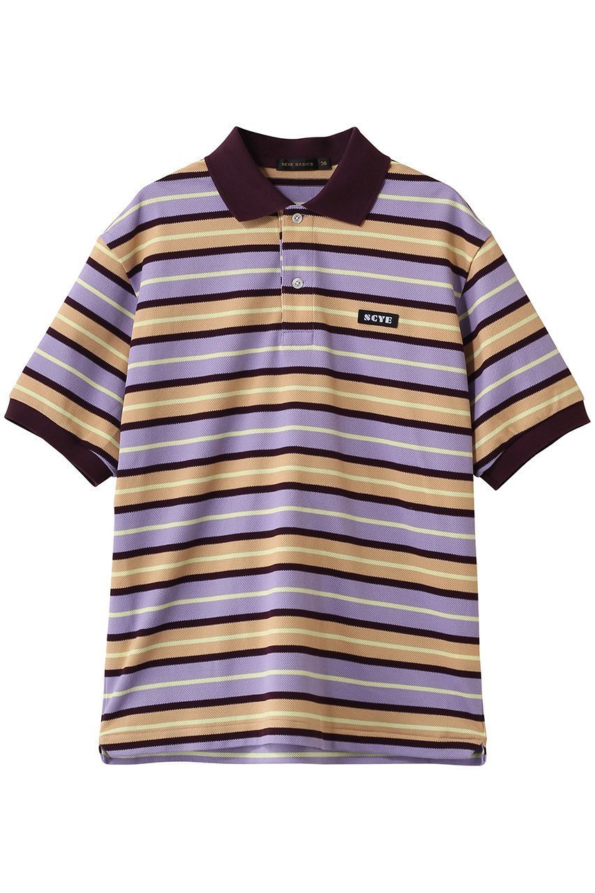 【サイ サイベーシックス/Scye SCYE BASICS / MEN】の【MEN】【SCYE BASICS】Striped Cotton Piquet ポロ シャツ インテリア・キッズ・メンズ・レディースファッション・服の通販 founy(ファニー) 　ファッション　Fashion　メンズファッション　Fashion for Men　春　Spring　鹿の子　Piqué, Kanoko Fabric　スタンダード　Standard, Basic　バランス　Balance, Style Balance　ボックス　Boxy, Box Shape　ボーダー　Border, Stripe　ポロシャツ　Polo Shirt, Collared Tee　無地　Plain, Solid Color　S/S・春夏　SS, Spring/Summer, Warm Season　夏　Summer　2026年　2026　パープル|ID: prp329100004866359 ipo3291000000036233802