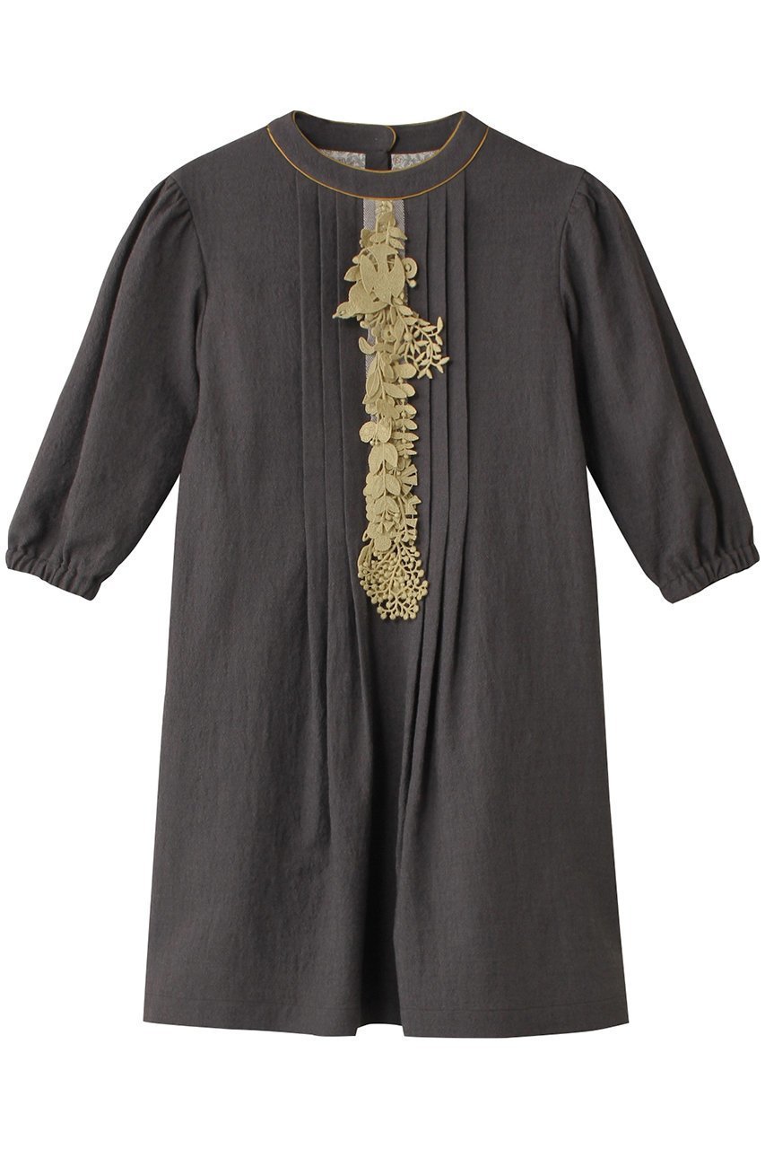 【ミナ ペルホネン/mina perhonen / KIDS】の【KIDS】forest parade ワンピース ダークネイビー 130/8Y インテリア・キッズ・メンズ・レディースファッション・服の通販 founy(ファニー) 　ファッション　Fashion　キッズファッション　Fashion for Kids　ワンピース　Dresses　エレガント 上品　Elegant　ギャザー　Gathered, Ruffled　フロント　Front, Front Design　モチーフ　Motif, Design Theme　グレー|ID: prp329100004866362 ipo3291000000036236306