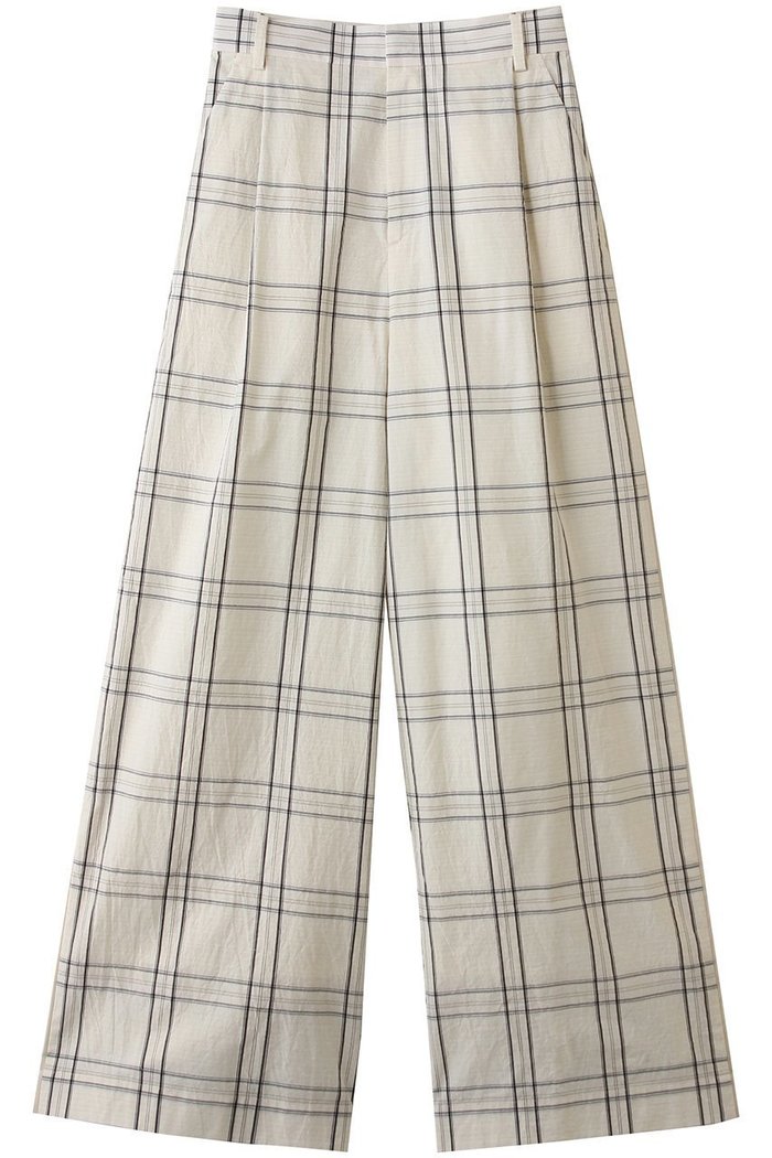 【サクラ/SACRA】のハイカウントコットンプレイドパンツ インテリア・キッズ・メンズ・レディースファッション・服の通販 founy(ファニー) https://founy.com/ ファッション Fashion レディースファッション Fashion for Women パンツ Pants & Trousers イタリア Italy フロント Front, Front Design リラックス Relax, Relaxed Fit ワイド Wide, Wide Fit ワッシャー Washer, Crinkled Finish |ID: prp329100004866573 ipo3291000000036887424