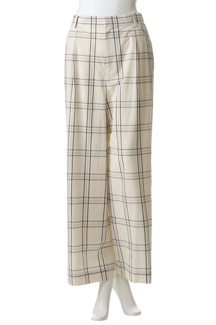 【サクラ/SACRA】のハイカウントコットンプレイドパンツ 人気、トレンドファッション・服の通販 founy(ファニー) ファッション Fashion レディースファッション Fashion for Women パンツ Pants & Trousers イタリア Italy フロント Front, Front Design リラックス Relax, Relaxed Fit ワイド Wide, Wide Fit ワッシャー Washer, Crinkled Finish other-2|ID: prp329100004866573 ipo3291000000036887426