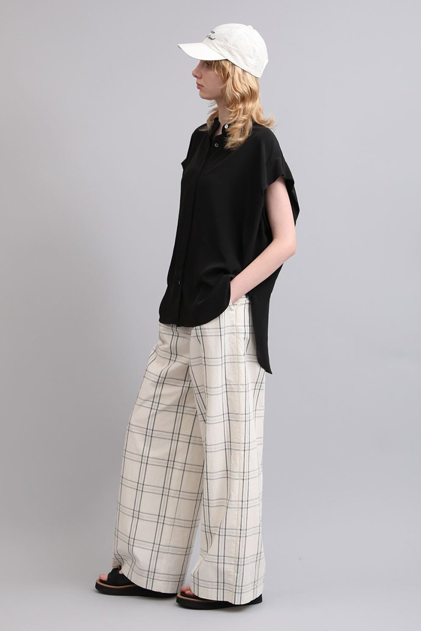 【サクラ/SACRA】のハイカウントコットンプレイドパンツ 人気、トレンドファッション・服の通販 founy(ファニー) ファッション Fashion レディースファッション Fashion for Women パンツ Pants & Trousers イタリア Italy フロント Front, Front Design リラックス Relax, Relaxed Fit ワイド Wide, Wide Fit ワッシャー Washer, Crinkled Finish other-8|ID: prp329100004866573 ipo3291000000036887432