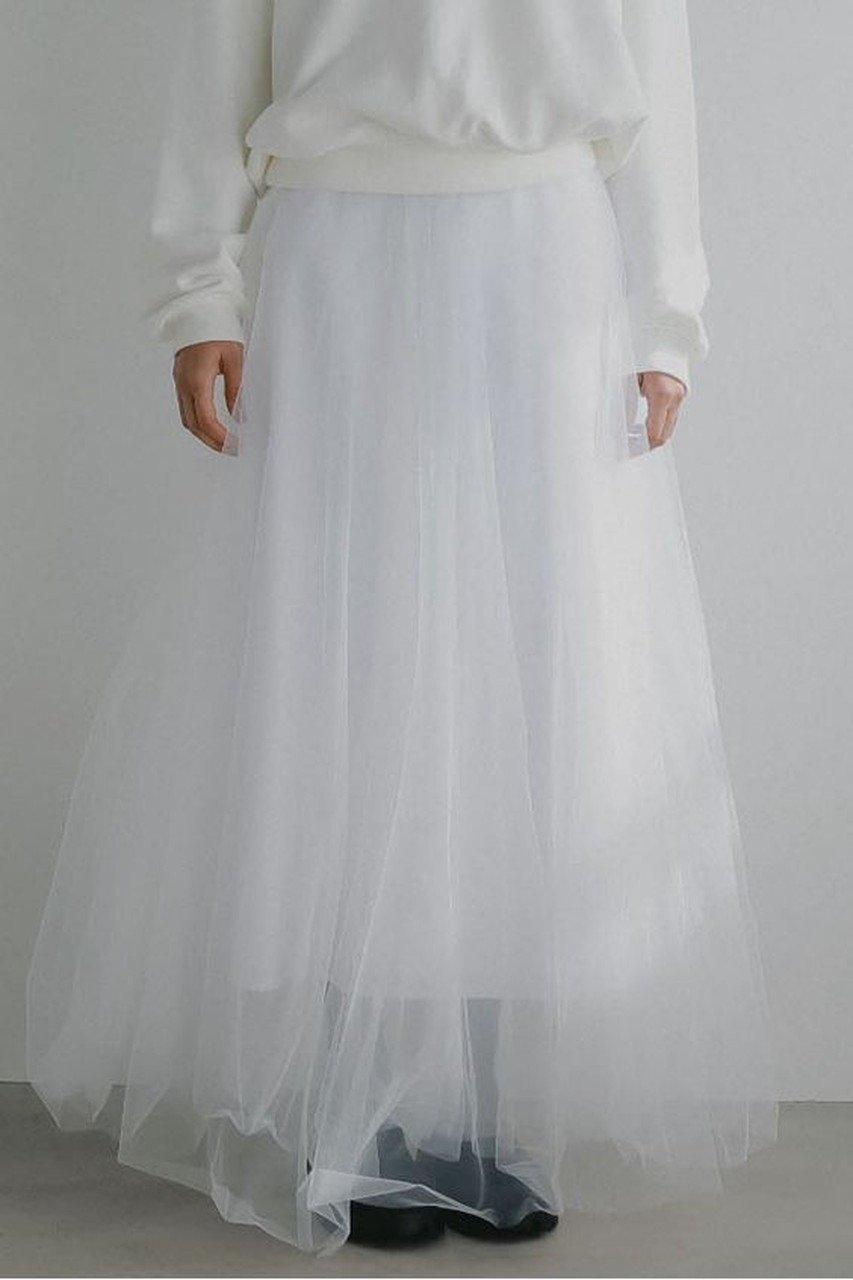 【ハー/HER.】のAラインチュールスカート インテリア・キッズ・メンズ・レディースファッション・服の通販 founy(ファニー) 　ファッション　Fashion　レディースファッション　Fashion for Women　スカート　Skirts　ロングスカート　Long Skirts / Maxi & Midi Skirts　エアリー　Airy Texture　シンプル　Simple, Minimal　チュール　Tulip, Tulip Motif　フレア　Flare, Flared　ロング　Long, Long-Length　新作・新入荷　New Arrivals / New In　ホワイト|ID: prp329100004866576 ipo3291000000036246225