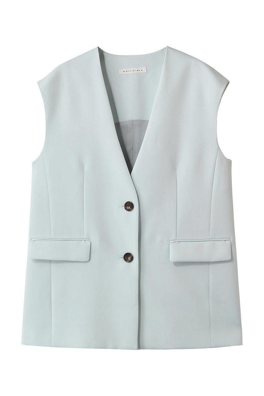 【マルティニーク/martinique】の《コラボ》川上さやかさん×martiniqueVネックジレ(セットアップ可) インテリア・キッズ・メンズ・レディースファッション・服の通販 founy(ファニー) 　ファッション　Fashion　レディースファッション　Fashion for Women　アウター　Coat / Outerwear Collection　レディースジャケット・軽アウター　Jackets　おすすめ　Recommended / Our Picks　コラボ　Collaboration, Collab　ジャケット　Jacket, Outerwear　ストレート　Straight, Straight Cut　セットアップ　Set-Up, Coordinated Outfit　ベスト　Vest, Waistcoat　リュクス　Luxury, Elegant, High-End, Chic　エレガント 上品　Elegant　サックス|ID: prp329100004866581 ipo3291000000036714414