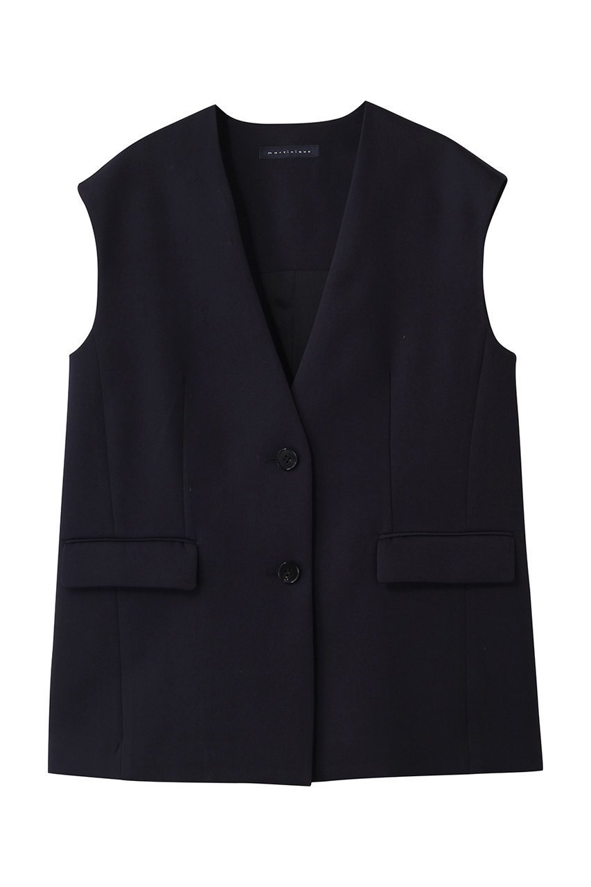 【マルティニーク/martinique】の《コラボ》川上さやかさん×martiniqueVネックジレ(セットアップ可) インテリア・キッズ・メンズ・レディースファッション・服の通販 founy(ファニー) 　ファッション　Fashion　レディースファッション　Fashion for Women　アウター　Coat / Outerwear Collection　レディースジャケット・軽アウター　Jackets　おすすめ　Recommended / Our Picks　コラボ　Collaboration, Collab　ジャケット　Jacket, Outerwear　ストレート　Straight, Straight Cut　セットアップ　Set-Up, Coordinated Outfit　ベスト　Vest, Waistcoat　リュクス　Luxury, Elegant, High-End, Chic　エレガント 上品　Elegant　ネイビー|ID: prp329100004866581 ipo3291000000036714415