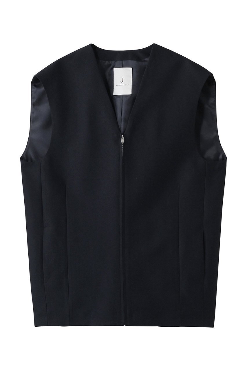 【ジェイドット/j.】のシルキーダブルフェイス コクーンジレ インテリア・キッズ・メンズ・レディースファッション・服の通販 founy(ファニー) 　ファッション　Fashion　レディースファッション　Fashion for Women　アウター　Coat / Outerwear Collection　レディースジャケット・軽アウター　Jackets　ジャケット　Jacket, Outerwear　ベスト　Vest, Waistcoat　新作・新入荷　New Arrivals / New In　ネイビー|ID: prp329100004866582 ipo3291000000036246279