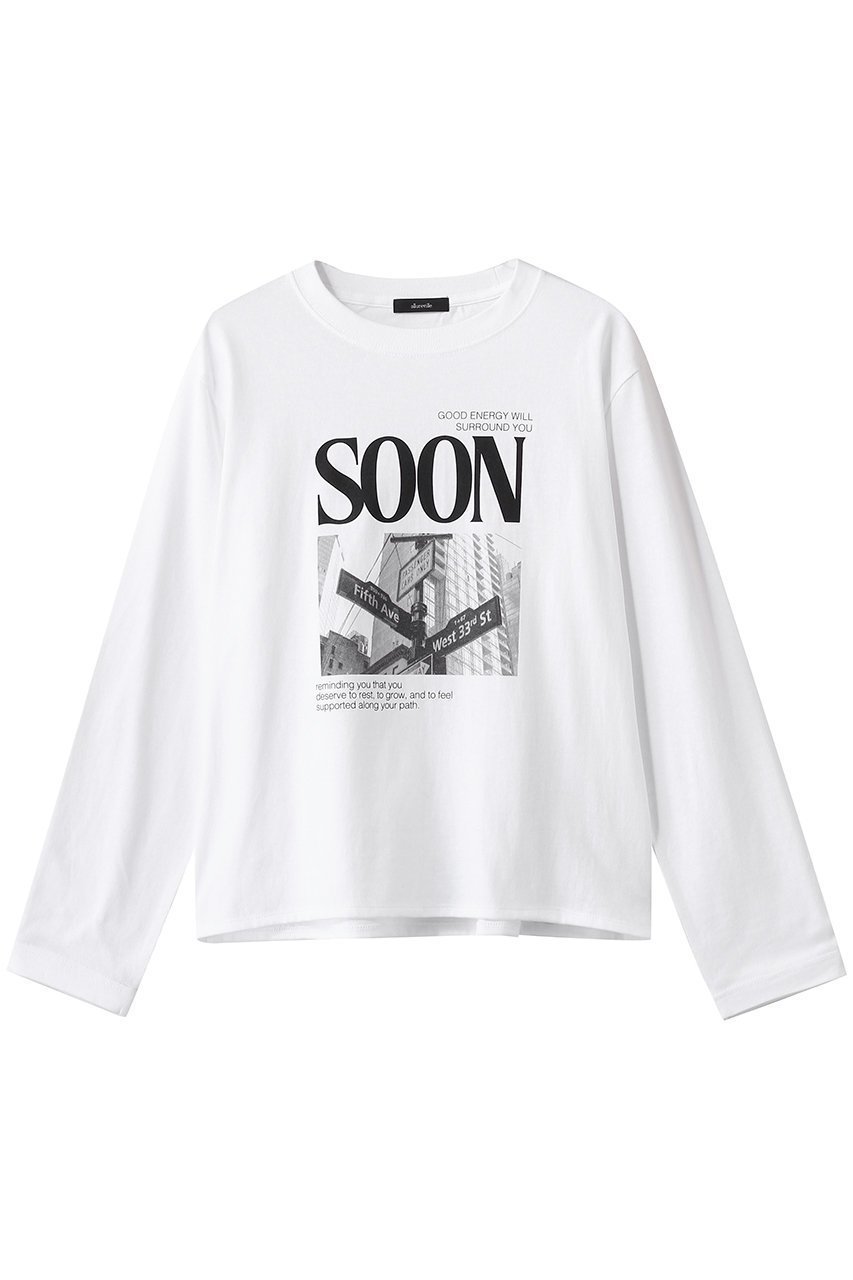 【アルアバイル/allureville】のサイネージロゴロンT インテリア・キッズ・メンズ・レディースファッション・服の通販 founy(ファニー) 　ファッション　Fashion　レディースファッション　Fashion for Women　トップス・カットソー　Cut & Sew Tops　シャツ・ブラウス・オフィスカジュアル　Elegant Blouses & Button-Ups　ロングTシャツ・Tシャツ　Longline T-Shirts & Tees　カットソー・ベーシックTシャツ　Cut-and-Sewn Tops / Stretch Tees & Basics　2026年　2026　ジャケット　Jacket, Outerwear　スリーブ　Sleeve, Long Sleeve / Short Sleeve　デニム　Denim, Jeans Material　プリント　Print, Printed Pattern　ロング　Long, Long-Length　ワイド　Wide, Wide Fit　夏　Summer　定番　Standard, Basic Item　春　Spring　S/S・春夏　SS, Spring/Summer, Warm Season　オフホワイト|ID: prp329100004866589 ipo3291000000036246329