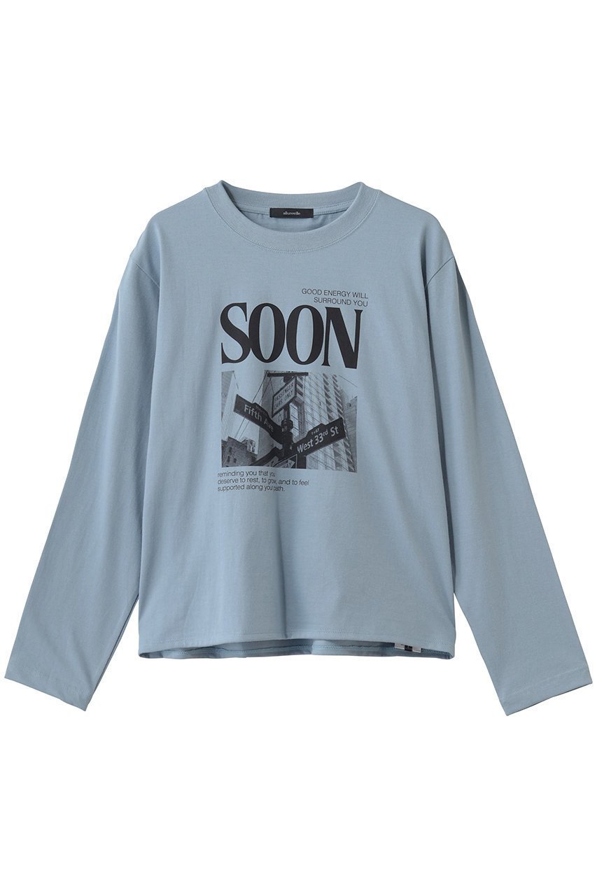 【アルアバイル/allureville】のサイネージロゴロンT インテリア・キッズ・メンズ・レディースファッション・服の通販 founy(ファニー) 　ファッション　Fashion　レディースファッション　Fashion for Women　アウター　Coat / Outerwear Collection　レディースジャケット・軽アウター　Jackets　ジャケット　Jacket, Outerwear　デニム　Denim, Jeans Material　プリント　Print, Printed Pattern　ワイド　Wide, Wide Fit　定番　Standard, Basic Item　サックス|ID: prp329100004866589 ipo3291000000036509653