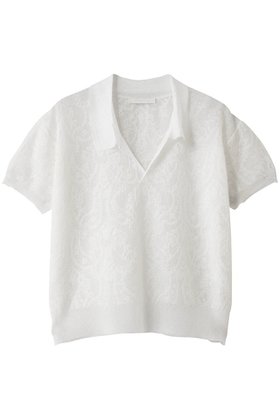 【カナコ サカイ/KANAKO SAKAI】のジャカード ニット ポロシャツ 人気、トレンドファッション・服の通販 founy(ファニー) ファッション Fashion レディースファッション Fashion for Women トップス・カットソー Cut & Sew Tops ニット Knit Tops & Sweaters シャツ・ブラウス・オフィスカジュアル Elegant Blouses & Button-Ups ポロシャツ・きれいめカジュアル Smart-Casual Polo Tops コンパクト Compact, Small Size シアー Sheer, See-Through ジャカード／ジャガード Jacquard, Woven Pattern スリーブ Sleeve, Long Sleeve / Short Sleeve ハーフ Half, Half-Length ポロシャツ Polo Shirt, Collared Tee 夏 Summer 春 Spring S/S・春夏 SS, Spring/Summer, Warm Season |ID:prp329100004872497