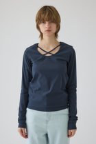 【リムアーク/RIM.ARK】のCross strap skin tops/トップス グレー|ID: prp329100004872514 ipo3291000000036341818