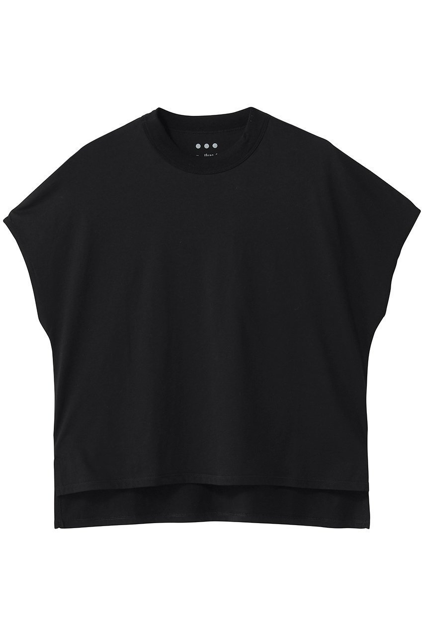【スリー ドッツ/three dots】のミルキージャージー フレンチスリーブTシャツ 人気、トレンドファッション・服の通販 founy(ファニー) 　ファッション　Fashion　レディースファッション　Fashion for Women　トップス・カットソー　Cut & Sew Tops　シャツ・ブラウス・オフィスカジュアル　Elegant Blouses & Button-Ups　ロングTシャツ・Tシャツ　Longline T-Shirts & Tees　カットソー・ベーシックTシャツ　Cut-and-Sewn Tops / Stretch Tees & Basics　なめらか　Smooth, Silky Texture　ショート　Short, Short Length　スリット　Slit, Slit Detail　スリーブ　Sleeve, Long Sleeve / Short Sleeve　フレンチ　French, French Style　 other-1|ID: prp329100004872523 ipo3291000000036341901