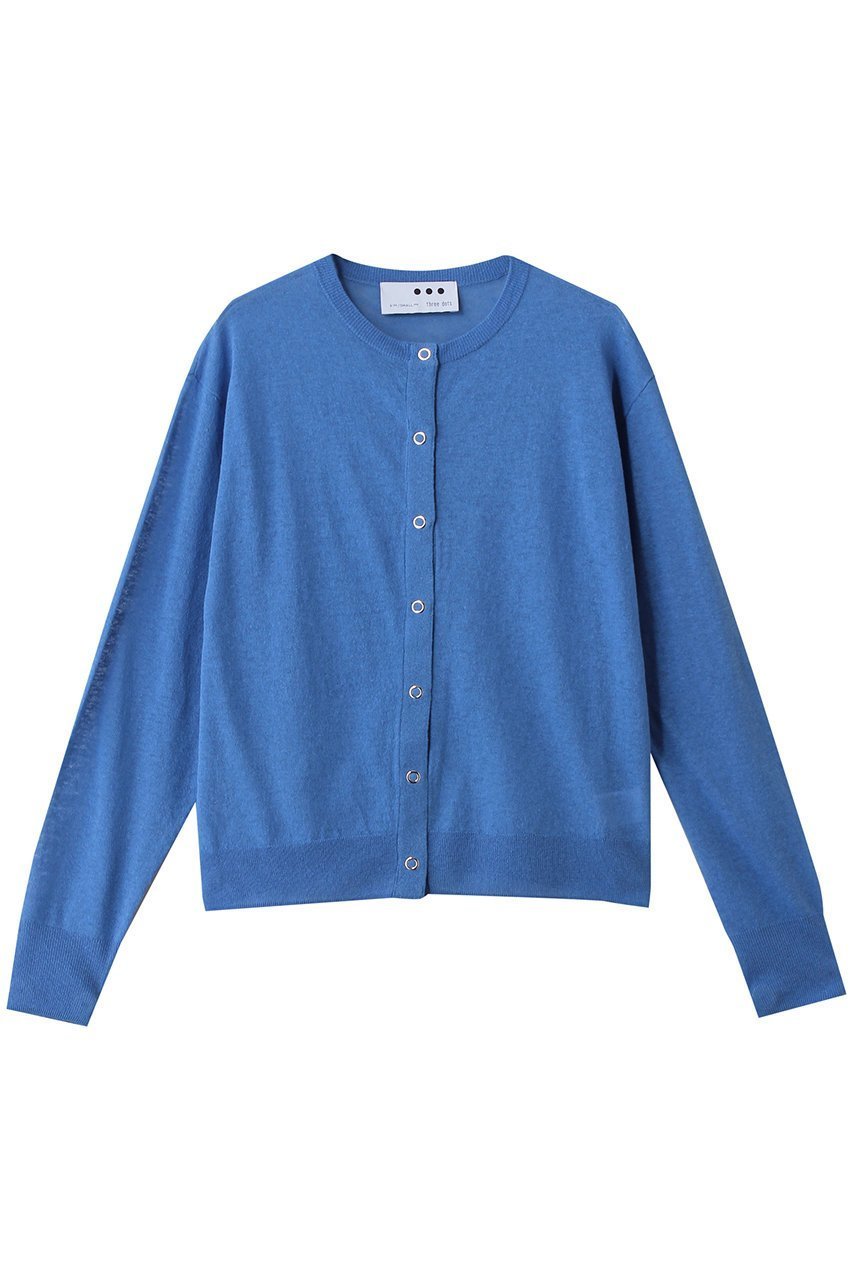 【スリー ドッツ/three dots】のココ スラブ カーディガン インテリア・キッズ・メンズ・レディースファッション・服の通販 founy(ファニー) 　ファッション　Fashion　レディースファッション　Fashion for Women　トップス・カットソー　Cut & Sew Tops　ニット　Knit Tops & Sweaters　カーディガン・羽織り　Layered Style Cardigans　おすすめ　Recommended / Our Picks　カーディガン　Cardigan, Knitwear　シンプル　Simple, Minimal　ベーシック　Basic, Essential　エレガント 上品　Elegant　ブルー|ID: prp329100004872524 ipo3291000000036341913