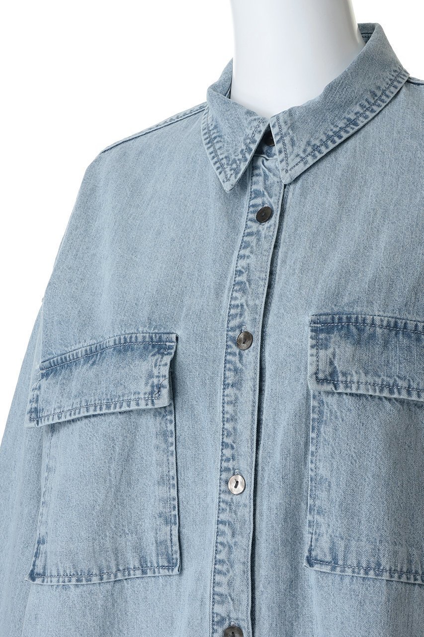 【ハー/HER.】のデニムシャツ 人気、トレンドファッション・服の通販 founy(ファニー) 　ファッション　Fashion　レディースファッション　Fashion for Women　トップス・カットソー　Cut & Sew Tops　シャツ・ブラウス・オフィスカジュアル　Elegant Blouses & Button-Ups　スリーブ　Sleeve, Long Sleeve / Short Sleeve　デニム　Denim, Jeans Material　ロング　Long, Long-Length　再入荷　Restock / Back in Stock　羽織　Haori, Light Jacket　other-5|ID: prp329100004872540 ipo3291000000036342047