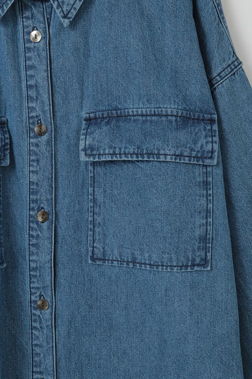 【ハー/HER.】のデニムシャツ 人気、トレンドファッション・服の通販 founy(ファニー) 　ファッション　Fashion　レディースファッション　Fashion for Women　トップス・カットソー　Cut & Sew Tops　シャツ・ブラウス・オフィスカジュアル　Elegant Blouses & Button-Ups　スリーブ　Sleeve, Long Sleeve / Short Sleeve　デニム　Denim, Jeans Material　ロング　Long, Long-Length　再入荷　Restock / Back in Stock　羽織　Haori, Light Jacket　other-6|ID: prp329100004872540 ipo3291000000036342048