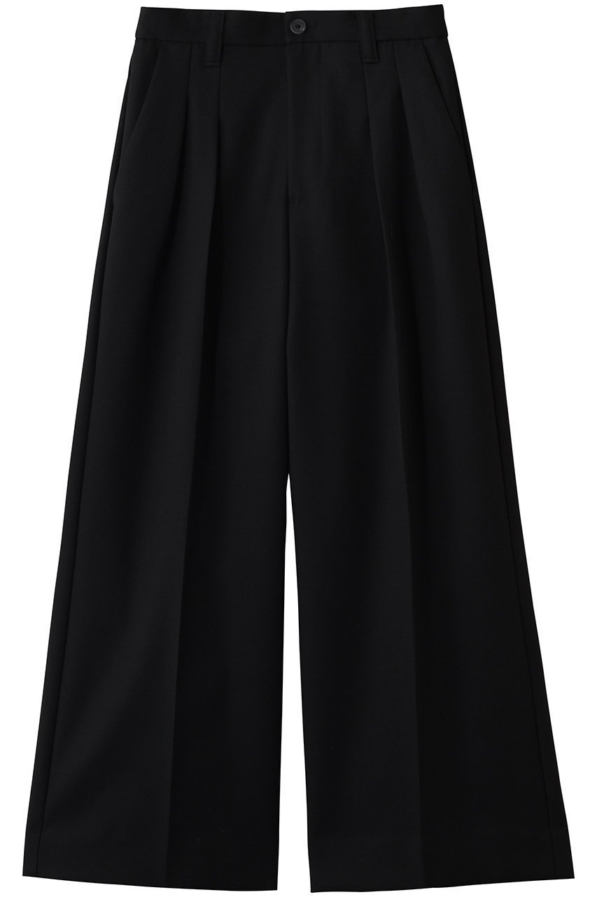 【メゾンスペシャル/MAISON SPECIAL】の【UNISEX】48/2 4色シャンブレーウールツータックワイド インテリア・キッズ・メンズ・レディースファッション・服の通販 founy(ファニー) 　ファッション　Fashion　レディースファッション　Fashion for Women　パンツ　Pants & Trousers　ユニセックス　Unisex, Genderless　ワイド　Wide, Wide Fit　BLK(ブラック)|ID: prp329100004872570 ipo3291000000036342295