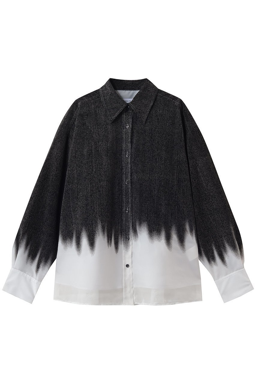 【メゾンスペシャル/MAISON SPECIAL】のFlocky Denim Shirt/フロッキーデニムシャツ 人気、トレンドファッション・服の通販 founy(ファニー) 　ファッション　Fashion　レディースファッション　Fashion for Women　トップス・カットソー　Cut & Sew Tops　シャツ・ブラウス・オフィスカジュアル　Elegant Blouses & Button-Ups　おすすめ　Recommended / Our Picks　クール　Cool, Chic　グラデーション　Gradient, Ombre　ストライプ　Stripe, Striped Pattern　スリーブ　Sleeve, Long Sleeve / Short Sleeve　セットアップ　Set-Up, Coordinated Outfit　デニム　Denim, Jeans Material　ロング　Long, Long-Length　 other-1|ID: prp329100004872571 ipo3291000000036342301