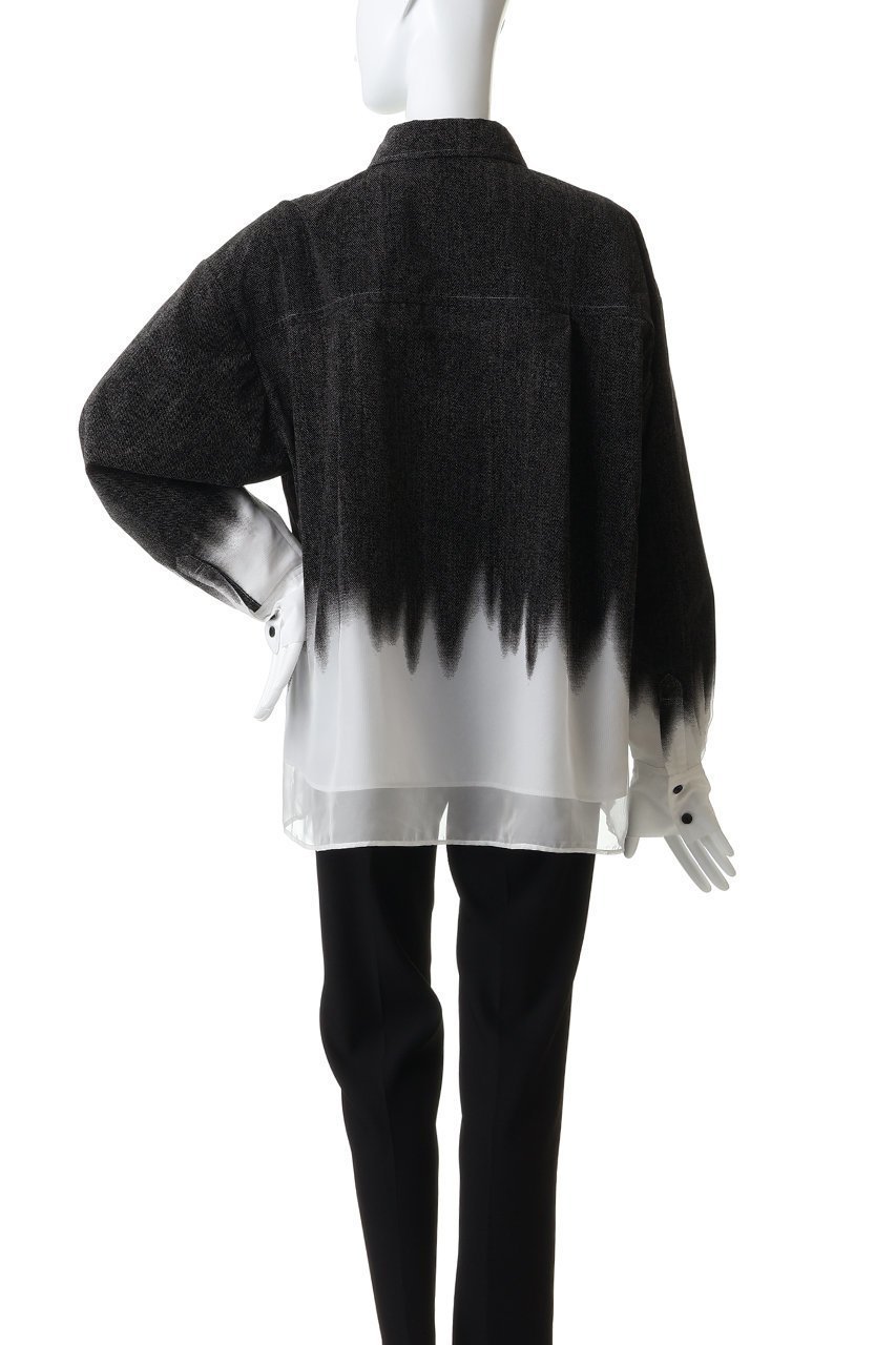 【メゾンスペシャル/MAISON SPECIAL】のFlocky Denim Shirt/フロッキーデニムシャツ 人気、トレンドファッション・服の通販 founy(ファニー) 　ファッション　Fashion　レディースファッション　Fashion for Women　トップス・カットソー　Cut & Sew Tops　シャツ・ブラウス・オフィスカジュアル　Elegant Blouses & Button-Ups　おすすめ　Recommended / Our Picks　クール　Cool, Chic　グラデーション　Gradient, Ombre　ストライプ　Stripe, Striped Pattern　スリーブ　Sleeve, Long Sleeve / Short Sleeve　セットアップ　Set-Up, Coordinated Outfit　デニム　Denim, Jeans Material　ロング　Long, Long-Length　other-4|ID: prp329100004872571 ipo3291000000036342306