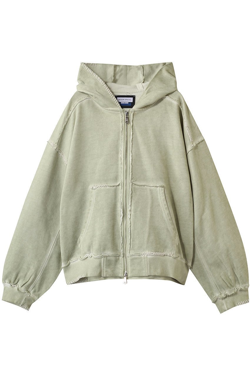 【メゾンスペシャル/MAISON SPECIAL】の【UNISEX】オーバーダイエンブロイダリーZIPパーカー インテリア・キッズ・メンズ・レディースファッション・服の通販 founy(ファニー) 　ファッション　Fashion　レディースファッション　Fashion for Women　トップス・カットソー　Cut & Sew Tops　シャツ・ブラウス・オフィスカジュアル　Elegant Blouses & Button-Ups　レディースパーカー・カジュアルフーディー　Casual Hoodies & Sweatshirts　ロングTシャツ・Tシャツ　Longline T-Shirts & Tees　スウェット・クルーネックトップス　Sweatshirts & Crewnecks / Relaxed Fit Sweat Tops　カットソー・ベーシックTシャツ　Cut-and-Sewn Tops / Stretch Tees & Basics　ユニセックス　Unisex, Genderless　ダメージ　Distressed, Destroyed　パーカー　Hoodie, Parka　KHK(カーキ)|ID: prp329100004872573 ipo3291000000036342322