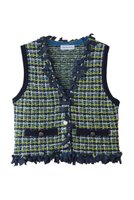 【メゾンスペシャル/MAISON SPECIAL】のTweed Knit Vest/ツイードニットベスト 人気、トレンドファッション・服の通販 founy(ファニー) ファッション Fashion レディースファッション Fashion for Women トップス・カットソー Cut & Sew Tops ニット Knit Tops & Sweaters ベスト&ジレ / 重ね着スタイル Vests & Gilets カジュアルプルオーバー・ニットトップス Pullovers & Knit Tops / Casual Pullovers クラシック Classic, Timeless Style ツイード Twill, Twill Weave フリル Frill, Ruffle フロント Front, Front Design ベスト Vest, Waistcoat |ID:prp329100004872577