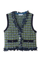 【メゾンスペシャル/MAISON SPECIAL】のTweed Knit Vest/ツイードニットベスト BLU(ブルー)|ID: prp329100004872577 ipo3291000000036892550