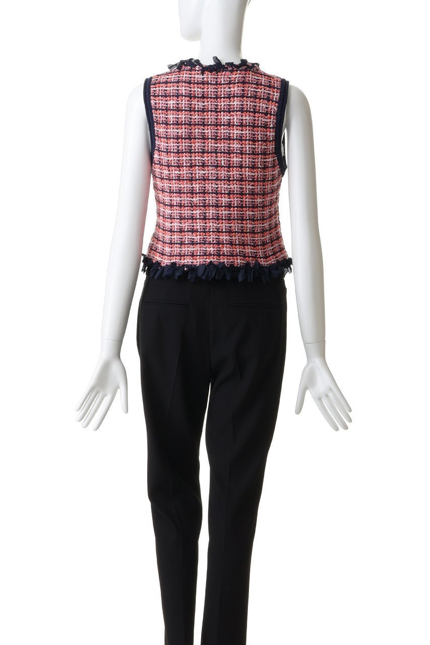 【メゾンスペシャル/MAISON SPECIAL】のTweed Knit Vest/ツイードニットベスト 人気、トレンドファッション・服の通販 founy(ファニー) 　ファッション　Fashion　レディースファッション　Fashion for Women　トップス・カットソー　Cut & Sew Tops　ニット　Knit Tops & Sweaters　ベスト&ジレ / 重ね着スタイル　Vests & Gilets　カジュアルプルオーバー・ニットトップス　Pullovers & Knit Tops / Casual Pullovers　クラシック　Classic, Timeless Style　ツイード　Twill, Twill Weave　フリル　Frill, Ruffle　フロント　Front, Front Design　ベスト　Vest, Waistcoat　other-4|ID: prp329100004872577 ipo3291000000037213308