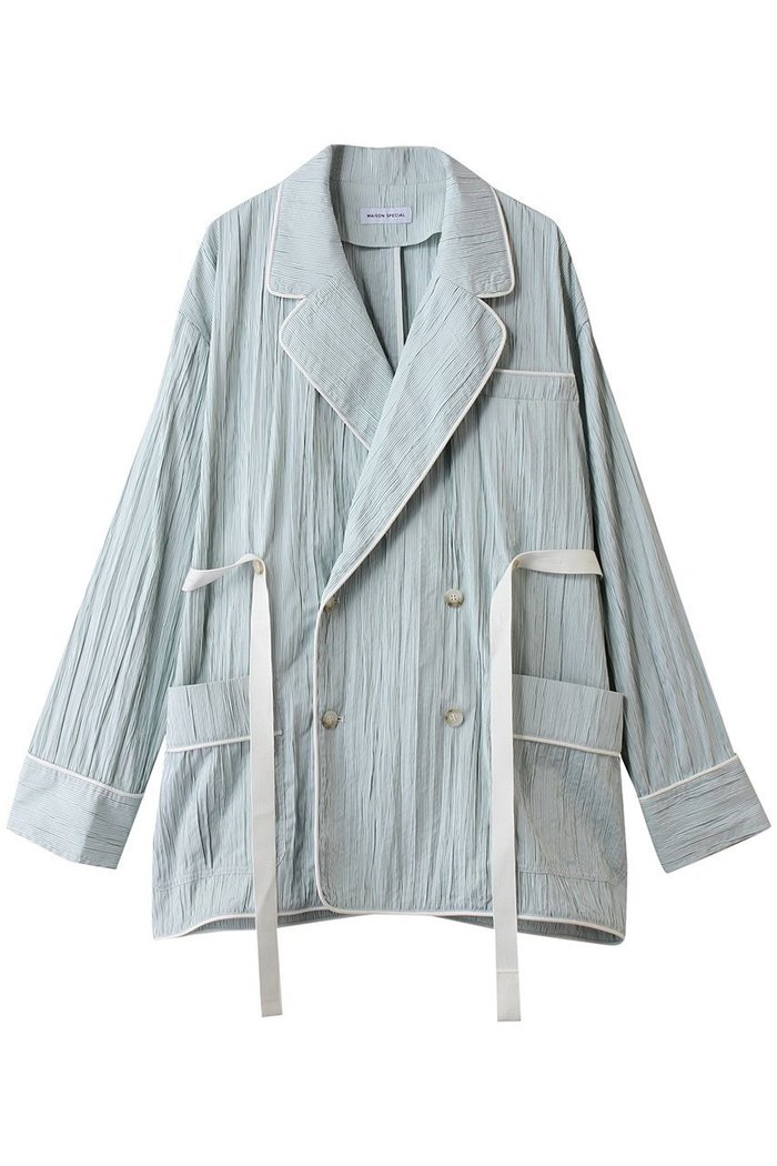 【メゾンスペシャル/MAISON SPECIAL】のPajama Shirt Jacket/パジャマシャツジャケット インテリア・キッズ・メンズ・レディースファッション・服の通販 founy(ファニー) https://founy.com/ ファッション Fashion レディースファッション Fashion for Women アウター Coat / Outerwear Collection レディースジャケット・軽アウター Jackets インナー Innerwear 春 Spring 今季 This Season, Current Season ジャケット Jacket, Outerwear ストライプ Stripe, Striped Pattern セットアップ Set-Up, Coordinated Outfit トレンド Trend, Trending Now ドット Polka Dot, Dot Pattern フェミニン Feminine, Girly ボトム Bottoms, Lower Wear モチーフ Motif, Design Theme |ID: prp329100004872583 ipo3291000000036872073