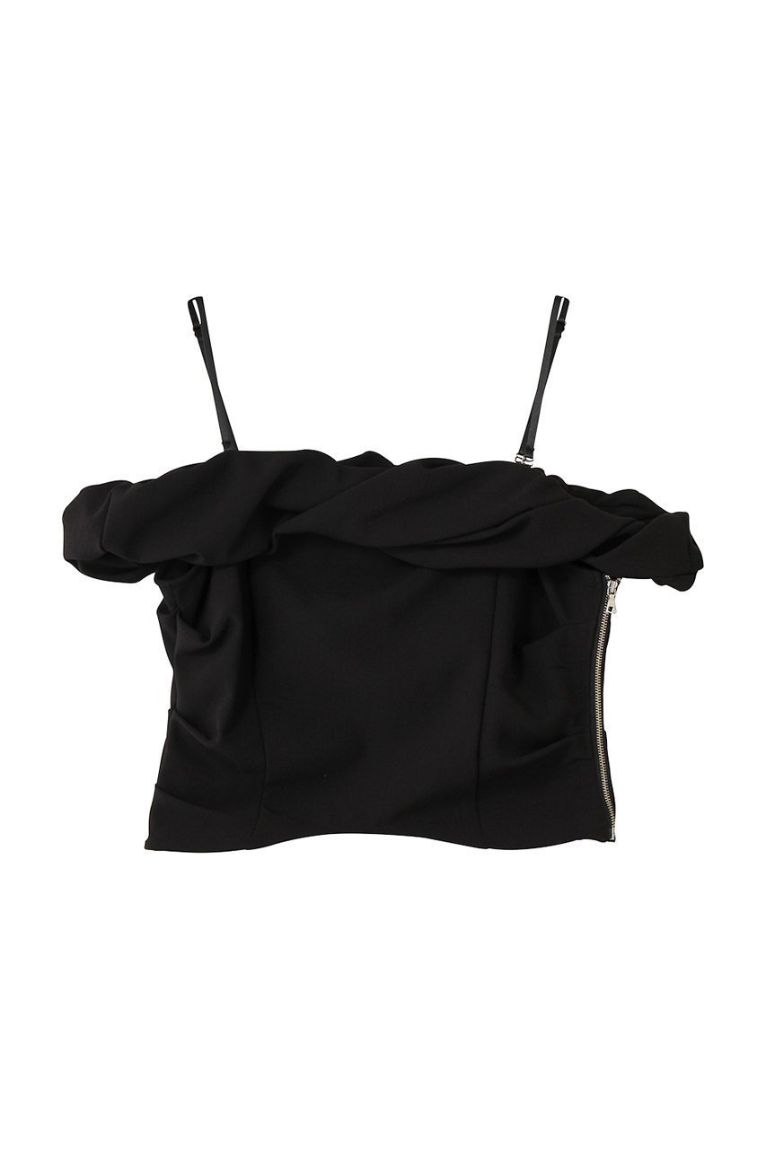 【メゾンスペシャル/MAISON SPECIAL】のTwist Off-Shoulder Blouse/ツイストオフショルビスチェ インテリア・キッズ・メンズ・レディースファッション・服の通販 founy(ファウニー) 　ファッション　Fashion　レディースファッション　Fashion for Women　アウター　Coat / Outerwear Collection　レディースジャケット・軽アウター　Jackets　ジャカード／ジャガード　Jacquard, Woven Pattern　ジャケット　Jacket, Outerwear　ストレッチ　Stretch, Stretchy Fabric　ダブル　Double, Double-Breasted　トレンド　Trend, Trending Now　ドット　Polka Dot, Dot Pattern　ドレープ　Drape, Draping Fabric　フォルム　Silhouette, Form　ベスト　Vest, Waistcoat　ボトム　Bottoms, Lower Wear　D.BLK(ブラック)|ID: prp329100004872584 ipo3291000000037237687