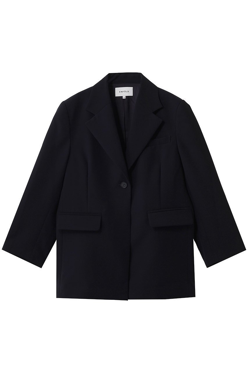 【エンフォルド/ENFOLD】のTAILORED JACKET インテリア・キッズ・メンズ・レディースファッション・服の通販 founy(ファウニー) 　ファッション　Fashion　レディースファッション　Fashion for Women　アウター　Coat / Outerwear Collection　レディースジャケット・軽アウター　Jackets　ジャケット　Jacket, Outerwear　バランス　Balance, Style Balance　フォルム　Silhouette, Form　ルーズ　Loose, Oversized　ダークネイビー|ID: prp329100004872620 ipo3291000000036342740
