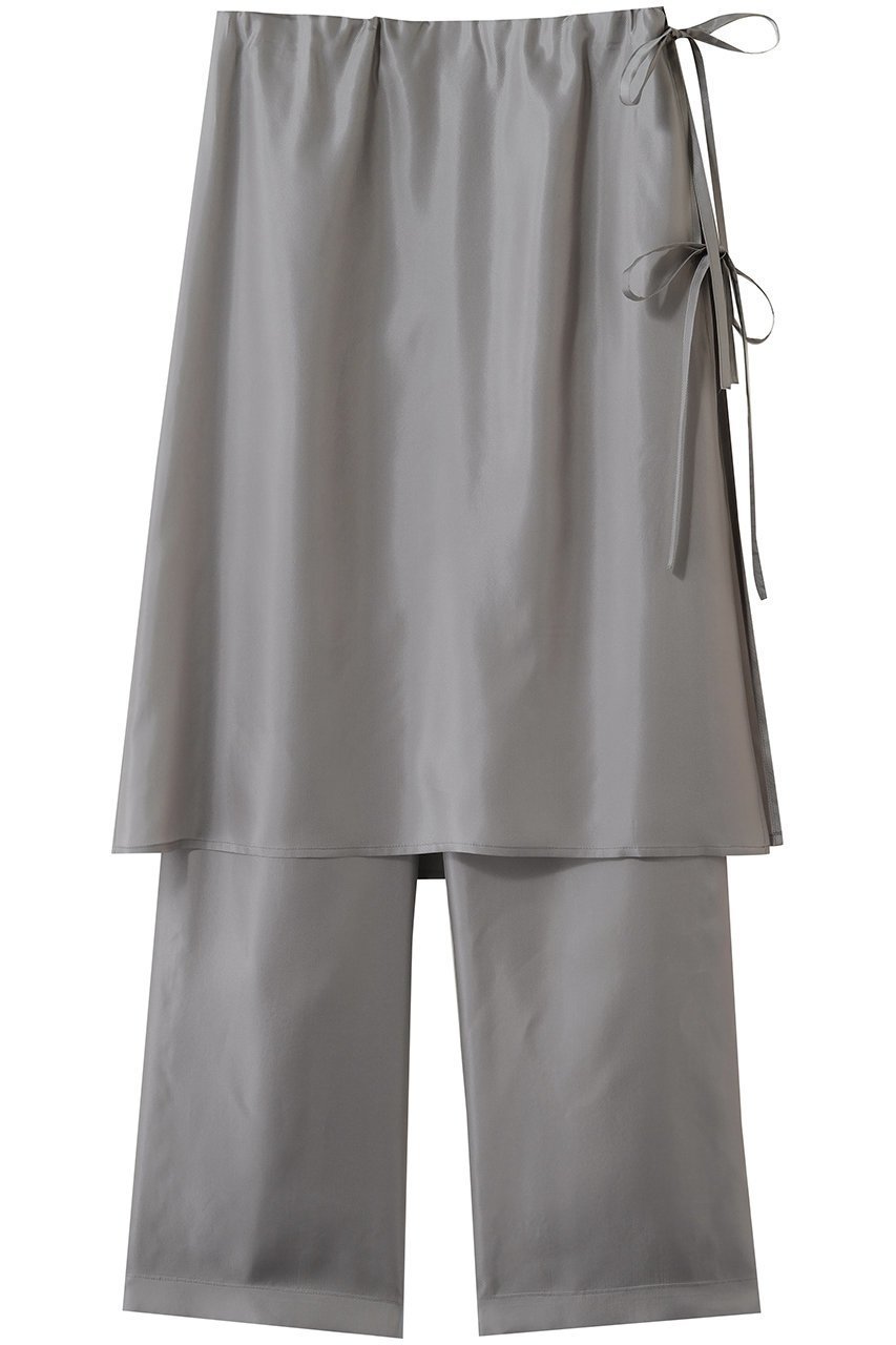 【アンスクリア/INSCRIRE】のキュプラ レイヤード パンツ インテリア・キッズ・メンズ・レディースファッション・服の通販 founy(ファニー) 　ファッション　Fashion　レディースファッション　Fashion for Women　パンツ　Pants & Trousers　おすすめ　Recommended / Our Picks　キュプラ　Cupro, Eco Fabric　ルーズ　Loose, Oversized　エレガント 上品　Elegant　グレー|ID: prp329100004872622 ipo3291000000036342761