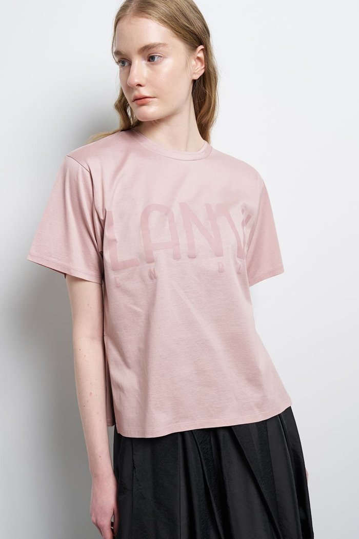 【ランバン オン ブルー/LANVIN en Bleu】のLANVIN EN BLEU ロゴTシャツ インテリア・キッズ・メンズ・レディースファッション・服の通販 founy(ファニー) https://founy.com/ ファッション Fashion レディースファッション Fashion for Women トップス・カットソー Cut & Sew Tops シャツ・ブラウス・オフィスカジュアル Elegant Blouses & Button-Ups ロングTシャツ・Tシャツ Longline T-Shirts & Tees カットソー・ベーシックTシャツ Cut-and-Sewn Tops / Stretch Tees & Basics ショート Short, Short Length シルケット Silket, Silky Cotton スリーブ Sleeve, Long Sleeve / Short Sleeve プリント Print, Printed Pattern 再入荷 Restock / Back in Stock |ID: prp329100004872626 ipo3291000000036342794