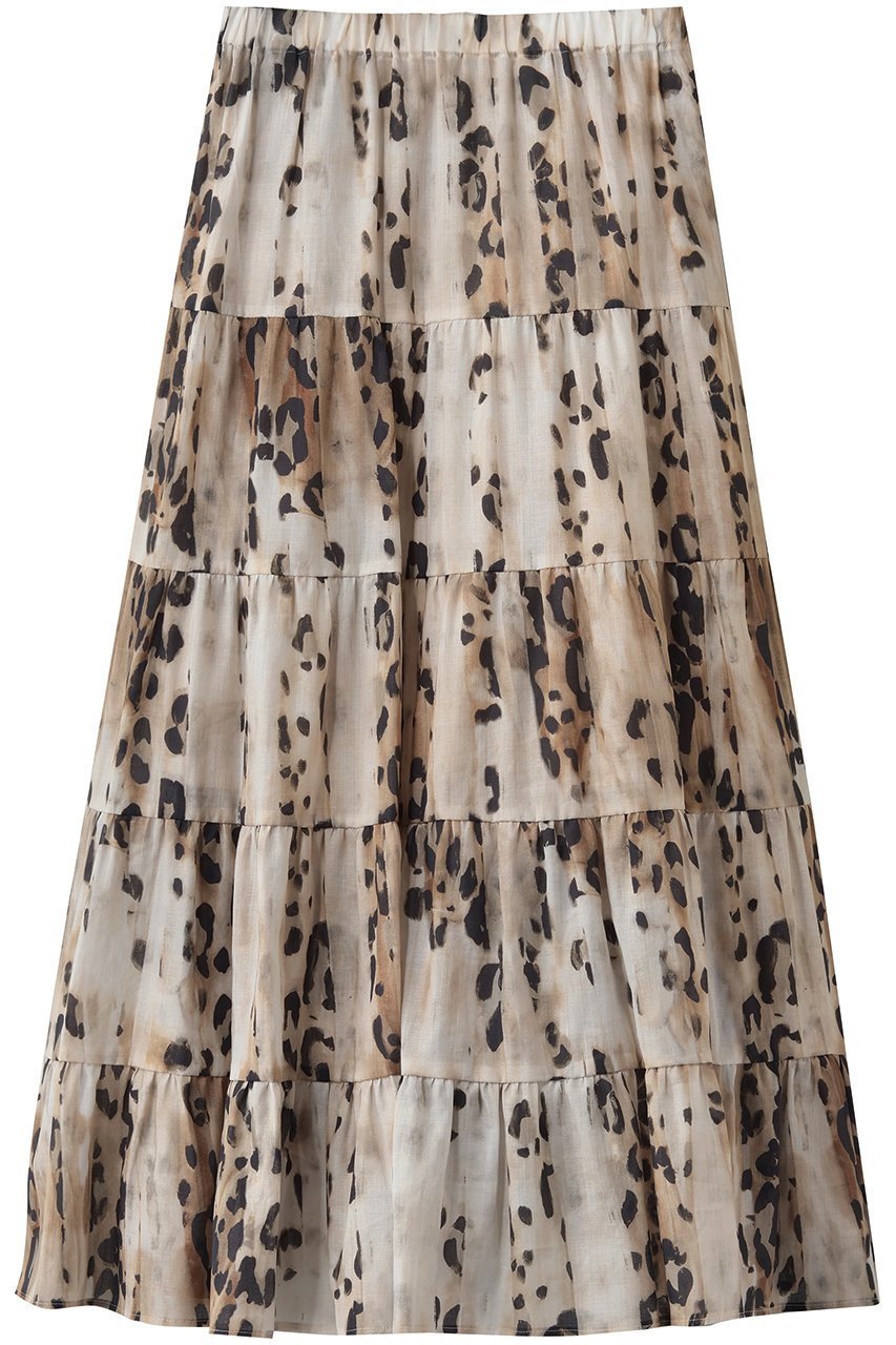 【クチュールドアダム/COUTURE D'ADAM】のレオパードプリントティアードスカート インテリア・キッズ・メンズ・レディースファッション・服の通販 founy(ファニー) 　ファッション　Fashion　レディースファッション　Fashion for Women　スカート　Skirts　ティアードスカート　Tiered Skirts　ロングスカート　Long Skirts / Maxi & Midi Skirts　ジャケット　Jacket, Outerwear　ティアードスカート　Tiered Skirt, Flounced Skirt　ドレープ　Drape, Draping Fabric　レオパード　Leopard, Animal Print　ロング　Long, Long-Length　エレガント 上品　Elegant　ベージュ|ID: prp329100004872652 ipo3291000000036342989