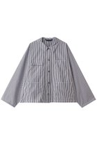 【ミズイロ インド/mizuiro ind】のstripe coverall カバーオール 人気、トレンドファッション・服の通販 founy(ファニー) ファッション Fashion レディースファッション Fashion for Women トップス・カットソー Cut & Sew Tops シャツ・ブラウス・オフィスカジュアル Elegant Blouses & Button-Ups おすすめ Recommended / Our Picks ストライプ Stripe, Striped Pattern スリーブ Sleeve, Long Sleeve / Short Sleeve フロント Front, Front Design ポケット Pocket, Pocket Detail マニッシュ Mannish, Boyish ロング Long, Long-Length ワイド Wide, Wide Fit thumbnail black|ID: prp329100004872679 ipo3291000000036343218