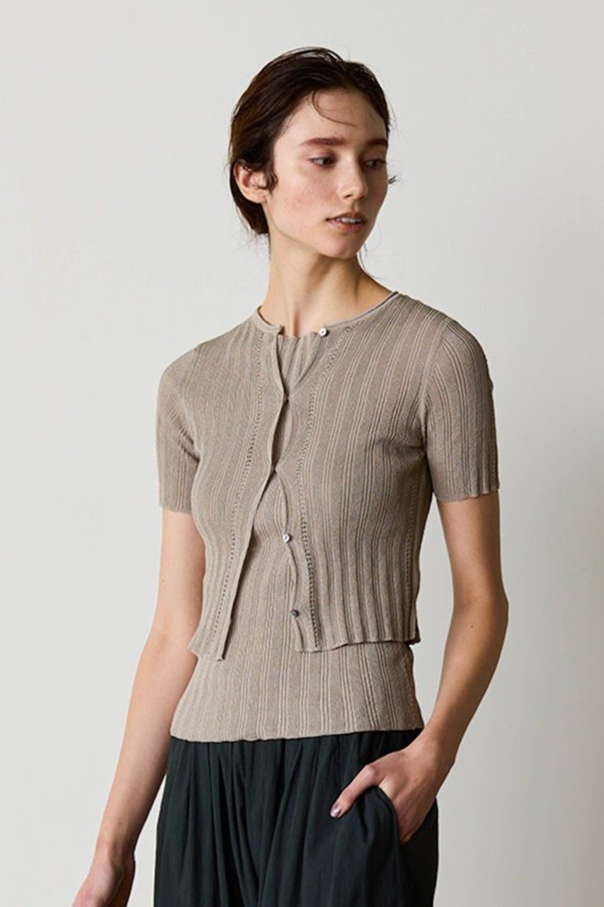 【マリリンムーン/MARILYN MOON】の【WALANCE】ペーパーリブニット2wayトップス インテリア・キッズ・メンズ・レディースファッション・服の通販 founy(ファニー) 　ファッション　Fashion　レディースファッション　Fashion for Women　トップス・カットソー　Cut & Sew Tops　ニット　Knit Tops & Sweaters　カジュアルプルオーバー・ニットトップス　Pullovers & Knit Tops / Casual Pullovers　エレガント 上品　Elegant　夏　Summer　新作・新入荷　New Arrivals / New In　透かし　Cut-Out, Lacework　グレージュ|ID: prp329100004872748 ipo3291000000036343763