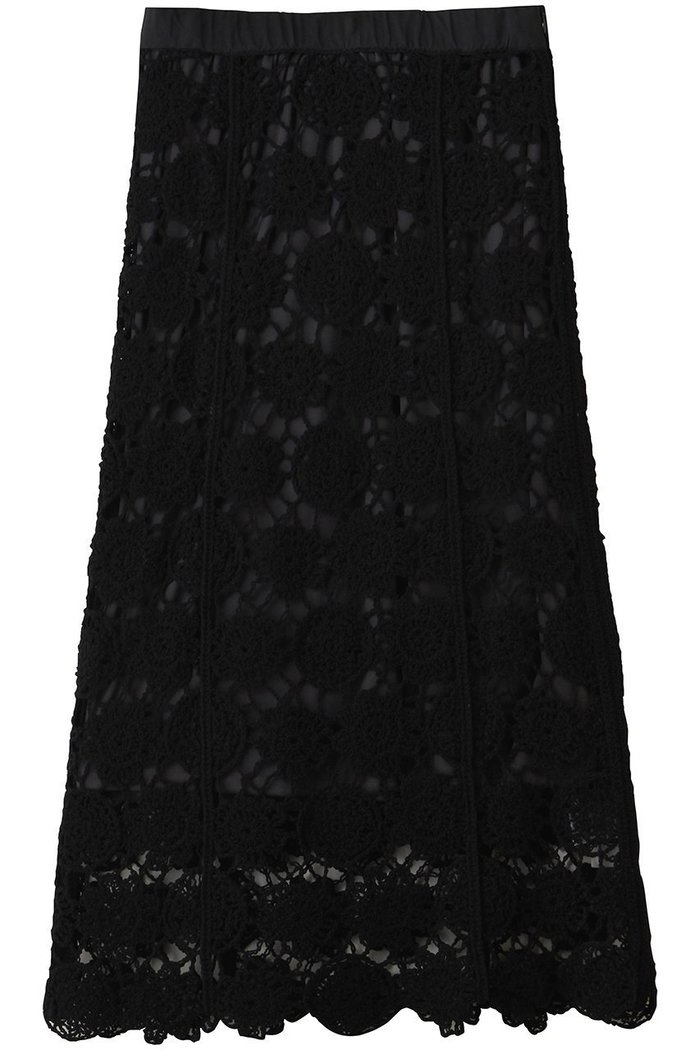 【マリリンムーン/MARILYN MOON】のクロシェニットスカート インテリア・キッズ・メンズ・レディースファッション・服の通販 founy(ファニー) https://founy.com/ ファッション Fashion レディースファッション Fashion for Women スカート Skirts ロングスカート Long Skirts / Maxi & Midi Skirts おすすめ Recommended / Our Picks かぎ針 Crochet インナー Innerwear キャミソール Camisole, Spaghetti Strap Top ジャケット Jacket, Outerwear ロング Long, Long-Length 台形 A-Line, Trapezoid Shape 透かし Cut-Out, Lacework |ID: prp329100004872749 ipo3291000000036343767