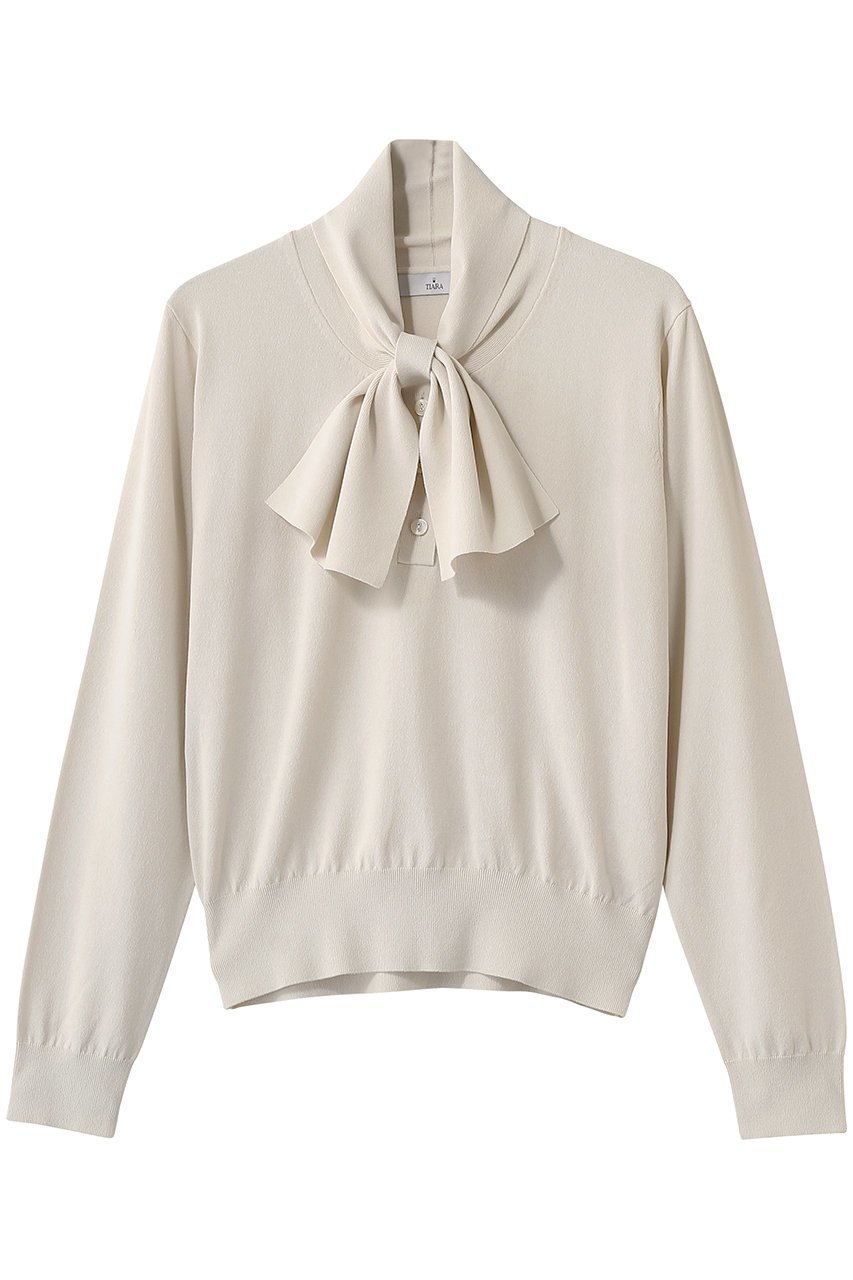 【ティアラ/Tiara】のリボンタイニット インテリア・キッズ・メンズ・レディースファッション・服の通販 founy(ファニー) ファッション Fashion レディースファッション Fashion for Women トップス・カットソー Cut & Sew Tops ニット Knit Tops & Sweaters カジュアルプルオーバー・ニットトップス Pullovers & Knit Tops / Casual Pullovers とろみ Fluid, Flowy Fabric シンプル Simple, Minimal ジャケット Jacket, Outerwear ループ Loop, Loop Knit エレガント 上品 Elegant 新作・新入荷 New Arrivals / New In ライトベージュ|ID: prp329100004872765 ipo3291000000036343921