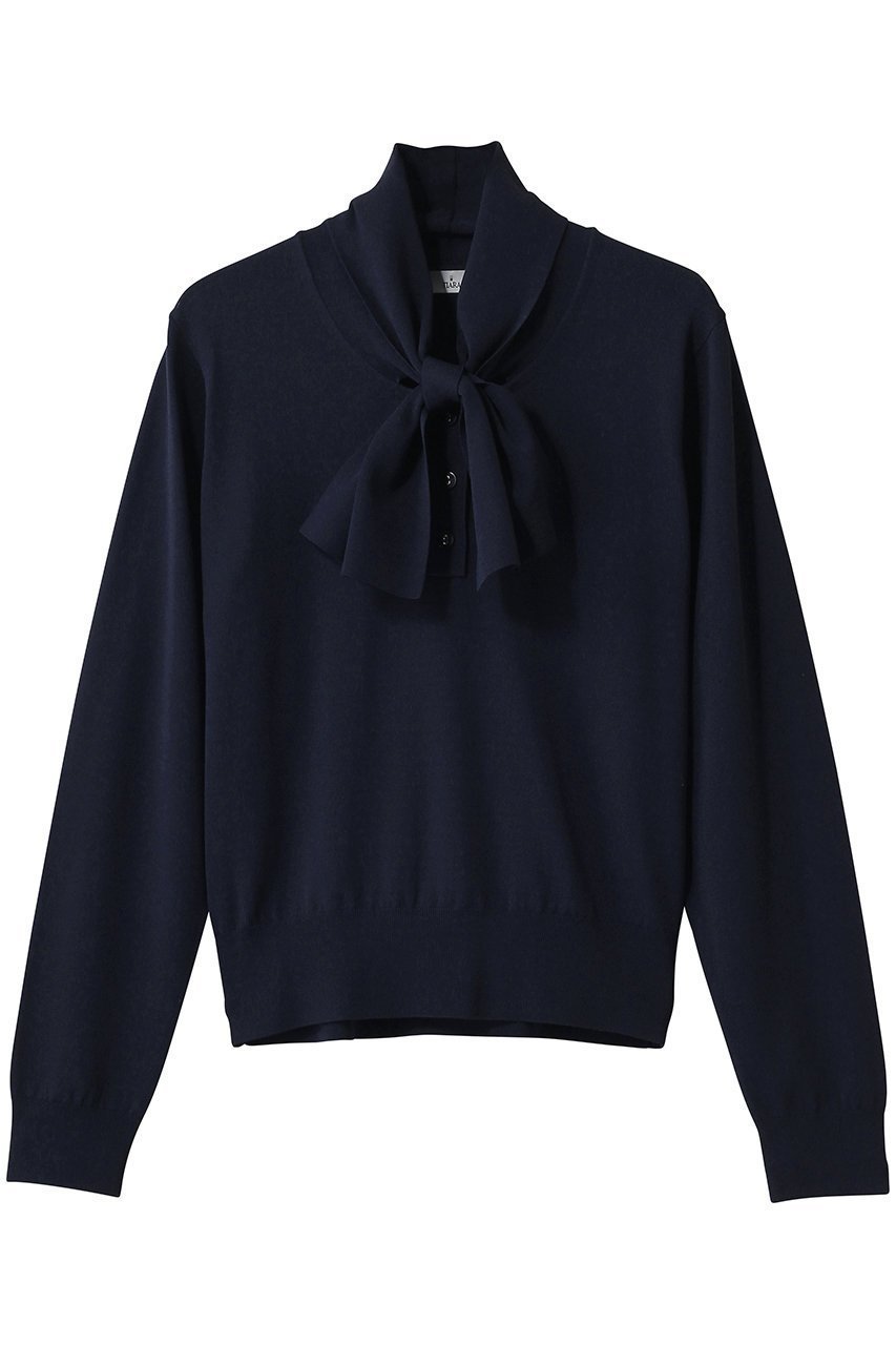 【ティアラ/Tiara】のリボンタイニット インテリア・キッズ・メンズ・レディースファッション・服の通販 founy(ファニー) ファッション Fashion レディースファッション Fashion for Women トップス・カットソー Cut & Sew Tops ニット Knit Tops & Sweaters カジュアルプルオーバー・ニットトップス Pullovers & Knit Tops / Casual Pullovers とろみ Fluid, Flowy Fabric シンプル Simple, Minimal ジャケット Jacket, Outerwear ループ Loop, Loop Knit エレガント 上品 Elegant 新作・新入荷 New Arrivals / New In ネイビー|ID: prp329100004872765 ipo3291000000036343923